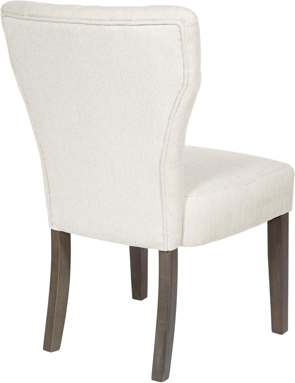 Andrew Dining Chair in Cream with Gray Brushed Legs