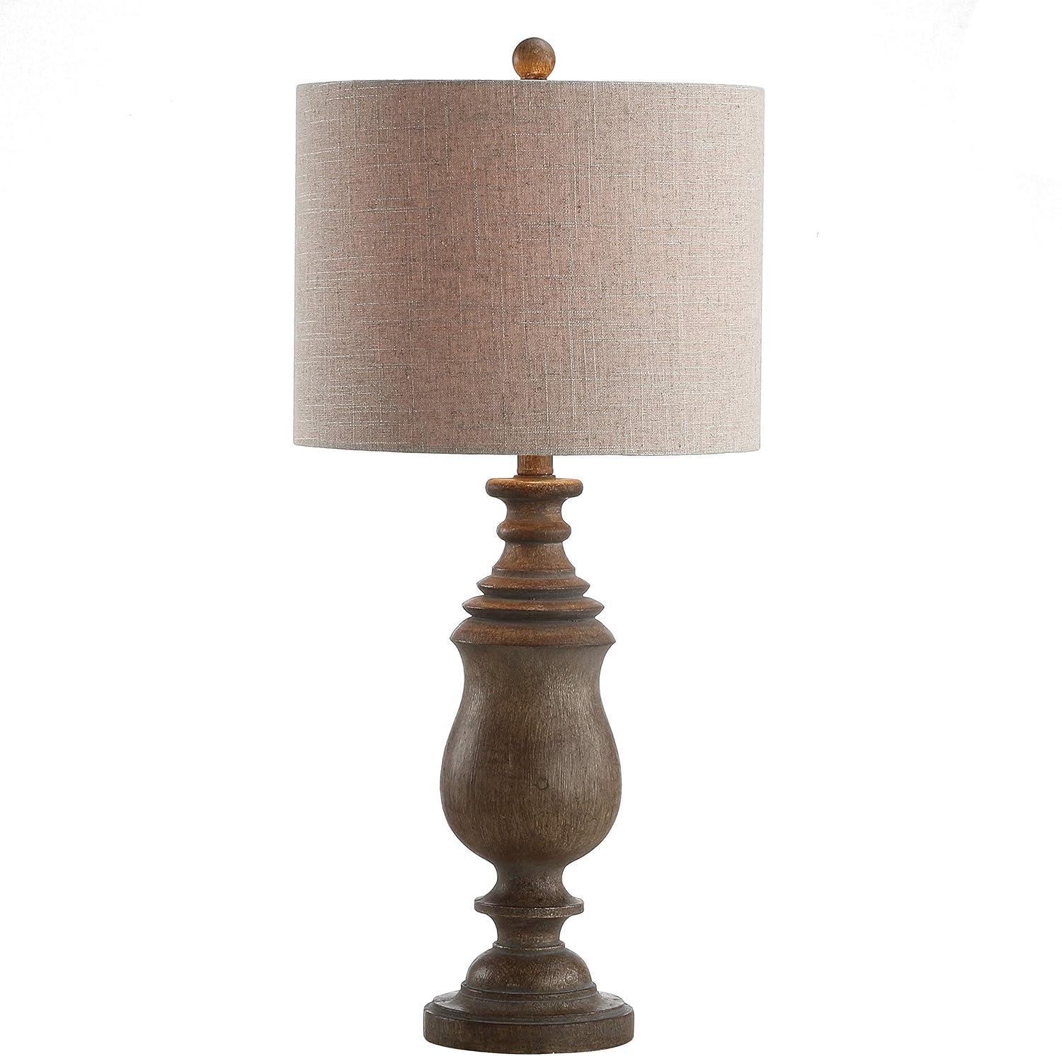 Abeline 28.5" Brown Resin LED Table Lamp with Drum Shade