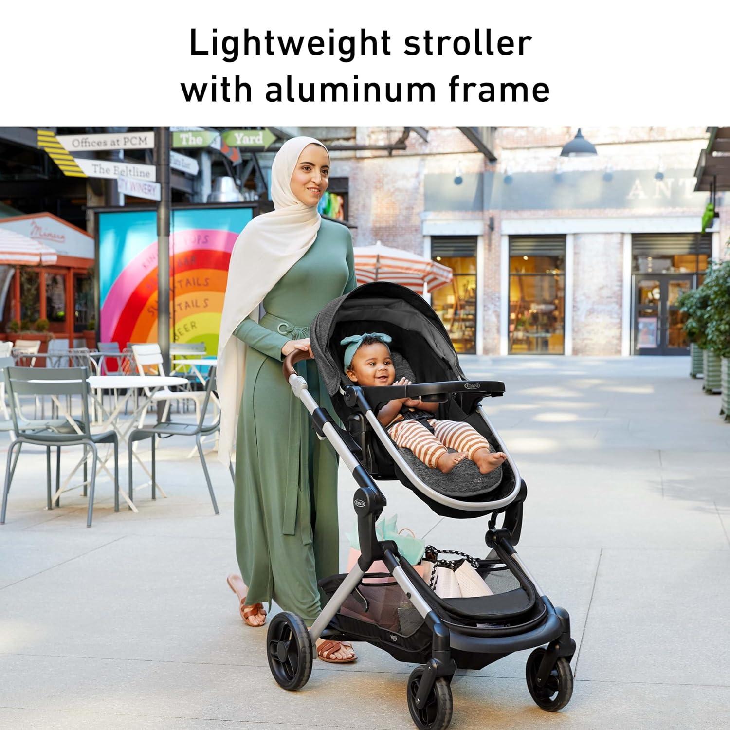 Gray and Black Aluminum 3-in-1 Bassinet Stroller Travel System