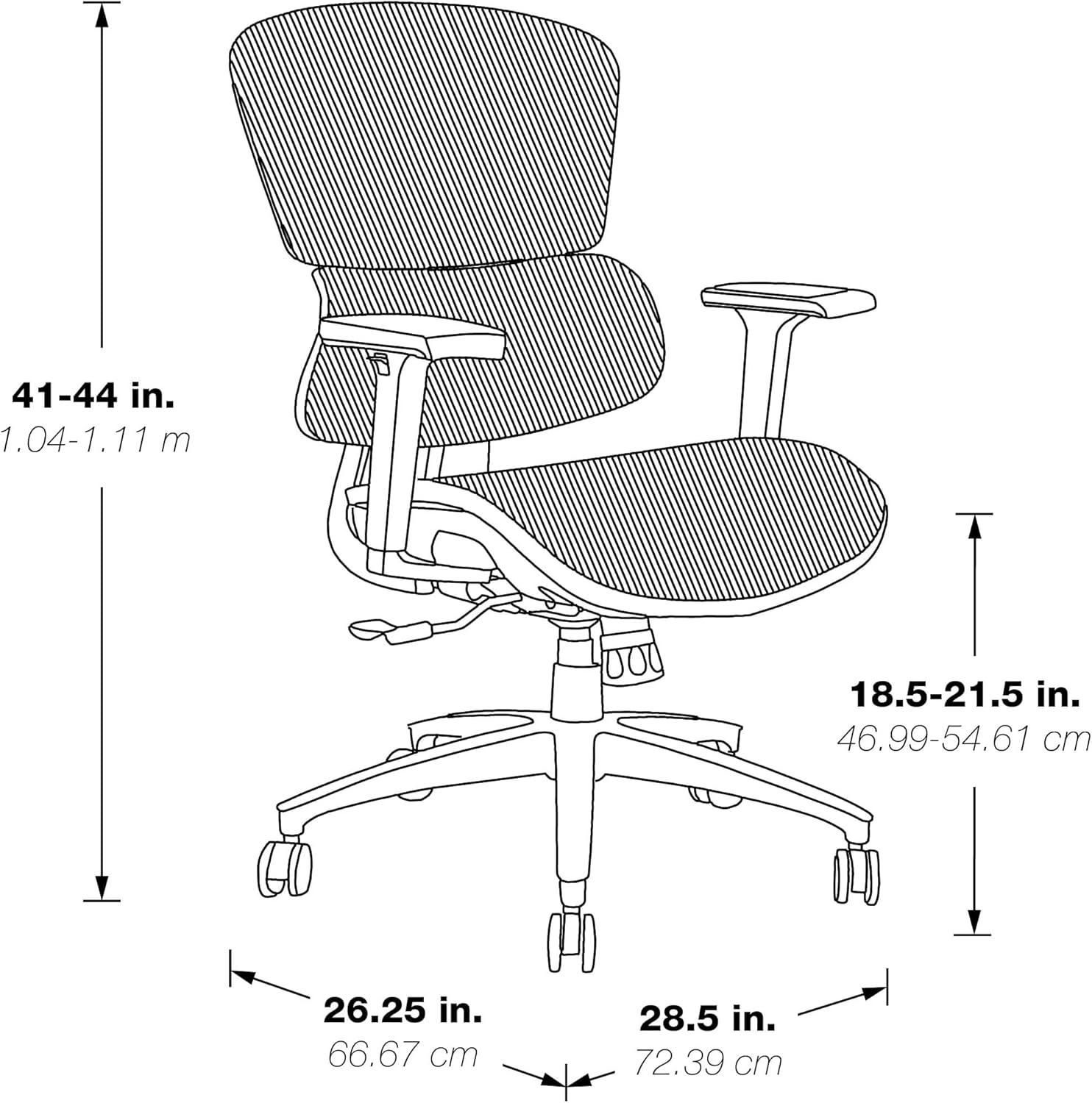 Black Mesh Executive Desk Chair with Adjustable Arms and Metal Base