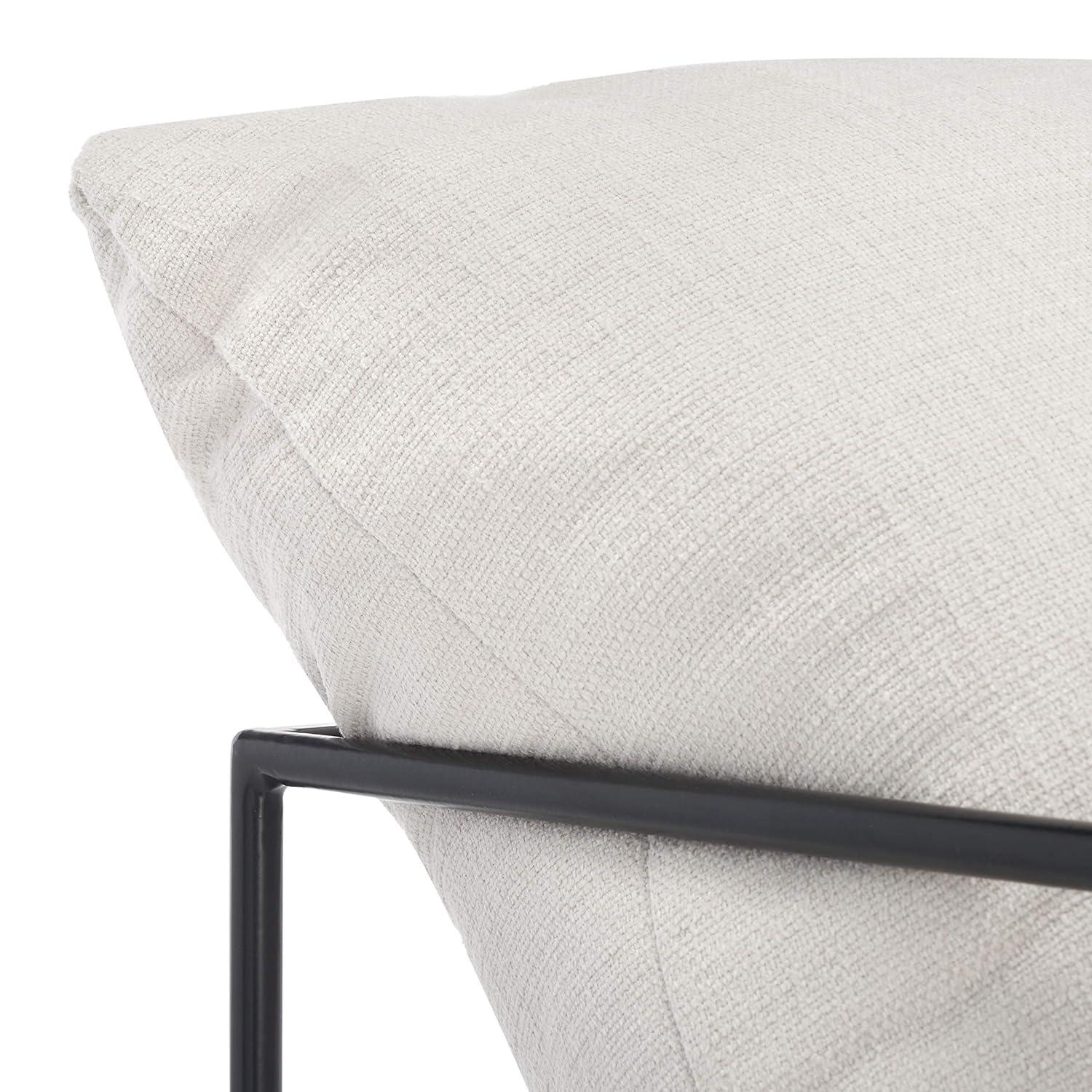 Portland Pillow Top Accent Chair - ACH4511 - Ivory/Black - Safavieh