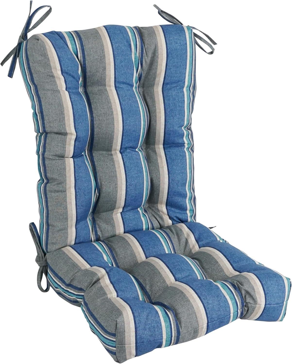 Blazing Needles 18-inch by 38-inch Spun Polyester Patterned Outdoor Tufted Chair Cushion