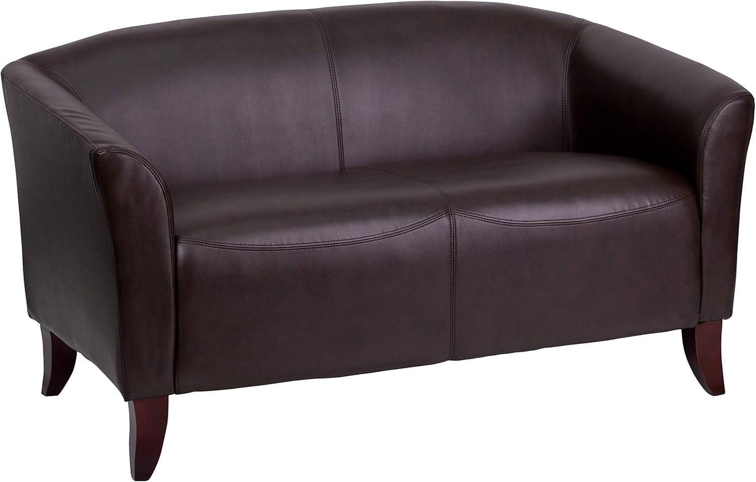 Flash Furniture HERCULES Imperial Series LeatherSoft Loveseat with Cherry Wood Feet