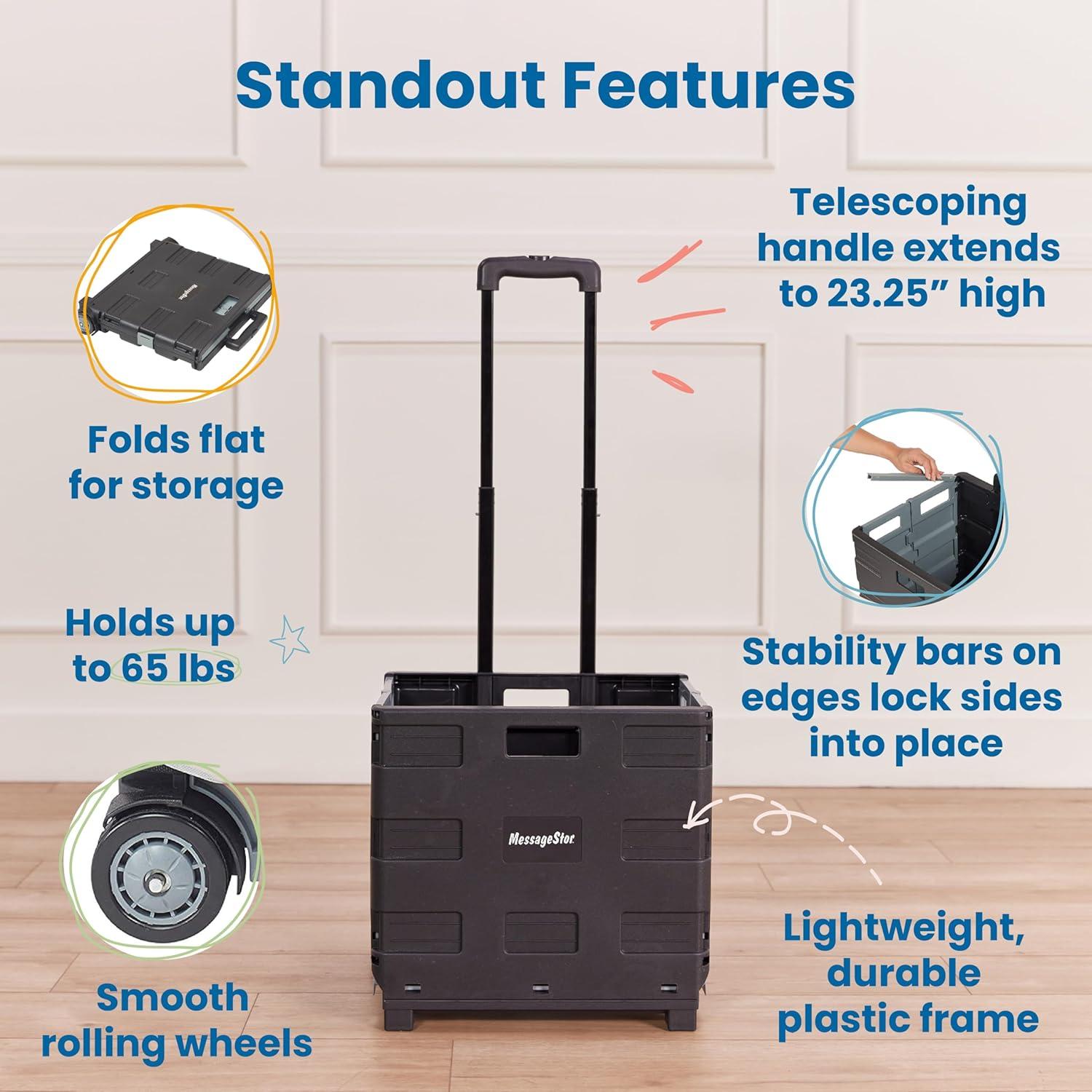 ECR4Kids MemoryStor Universal Rolling Cart and Organizer Bag Set