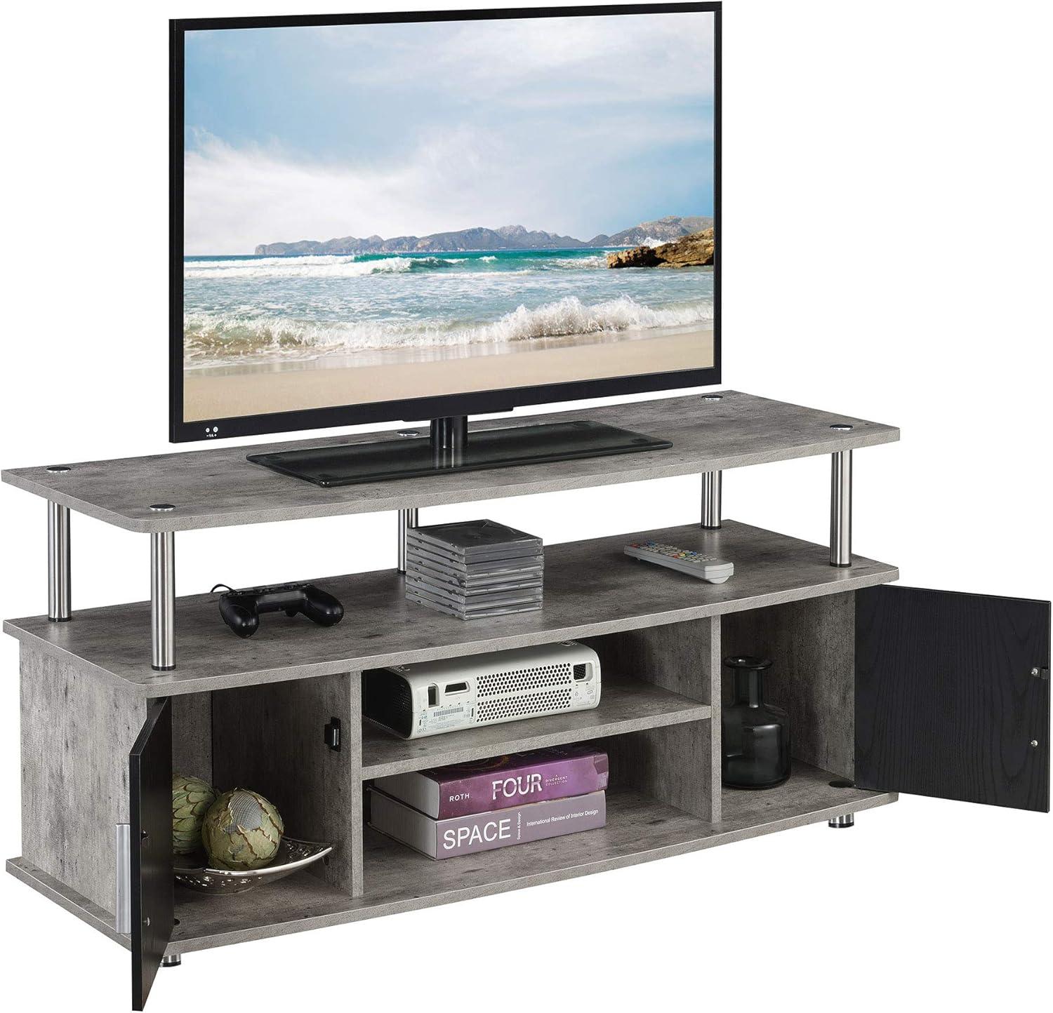 Sleek Gray 48" Monterey TV Stand with Cabinet Storage