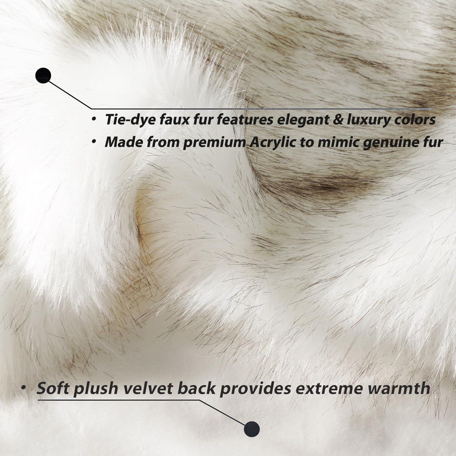 Battilo Luxury White Faux Fur Blanket,Thick Warm Decorative Throw Blankets, Fluffy Fur Throw Blanket for Couch,Living Room Decor,51"x67"