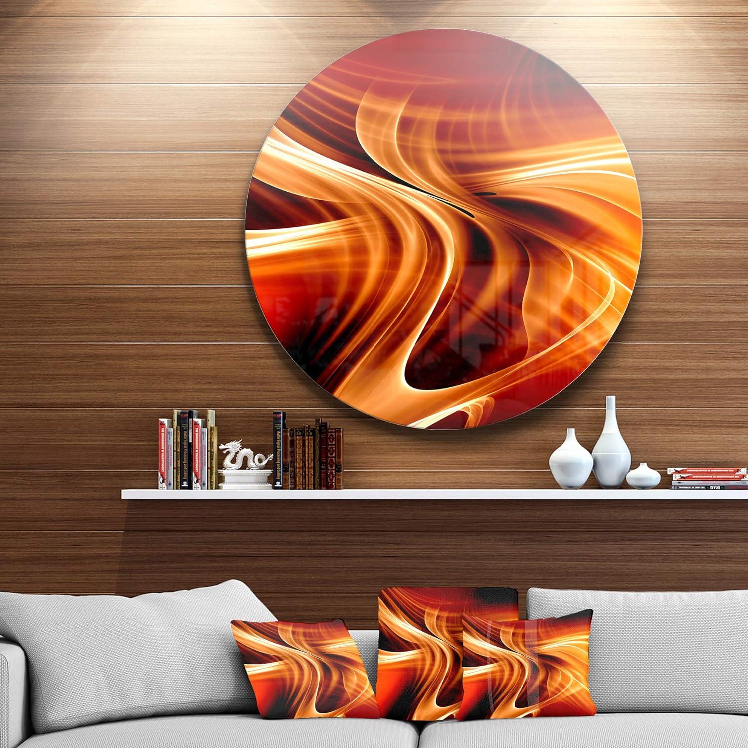 Design Art " 'Orange Abstract Warm Fractal Design' Graphic Art Print On Metal "