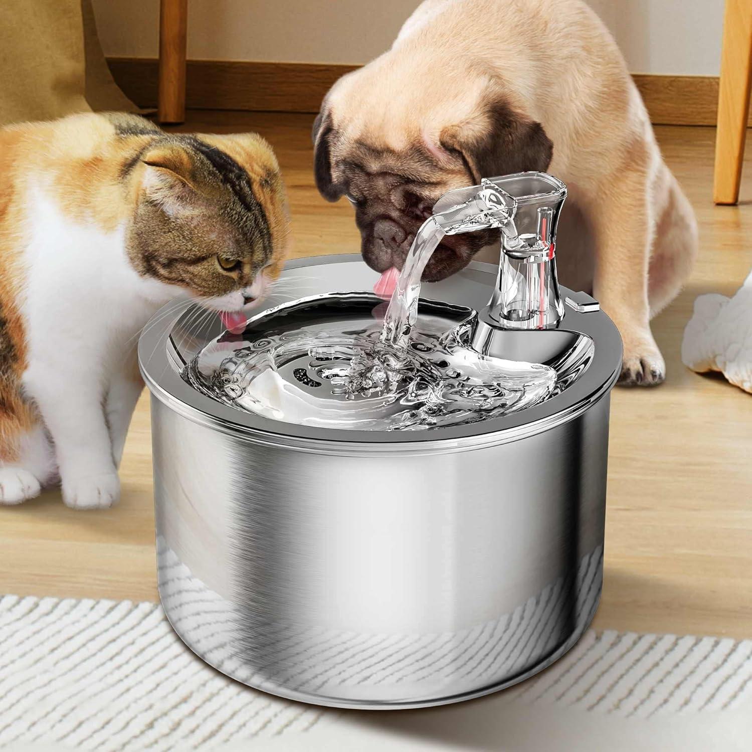 Stainless Steel Automatic Pet Water Fountain with Ultra-Quiet Pump