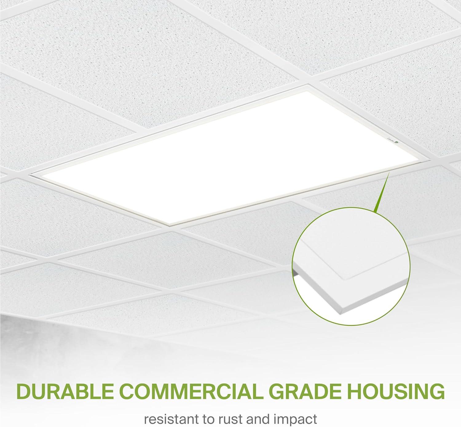 ASD 1x4 Surface Mount Frame for LED Flat Panel Light - Aluminum Surface Mounting Bracket Kit for Drop Ceiling - Low Profile Back-Lit Panels Mount Kit, White