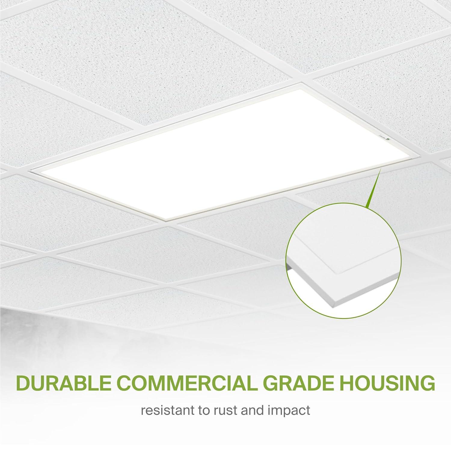 ASD 1x4 Surface Mount Frame for LED Flat Panel Light - Aluminum Surface Mounting Bracket Kit for Drop Ceiling - Low Profile Back-Lit Panels Mount Kit, White