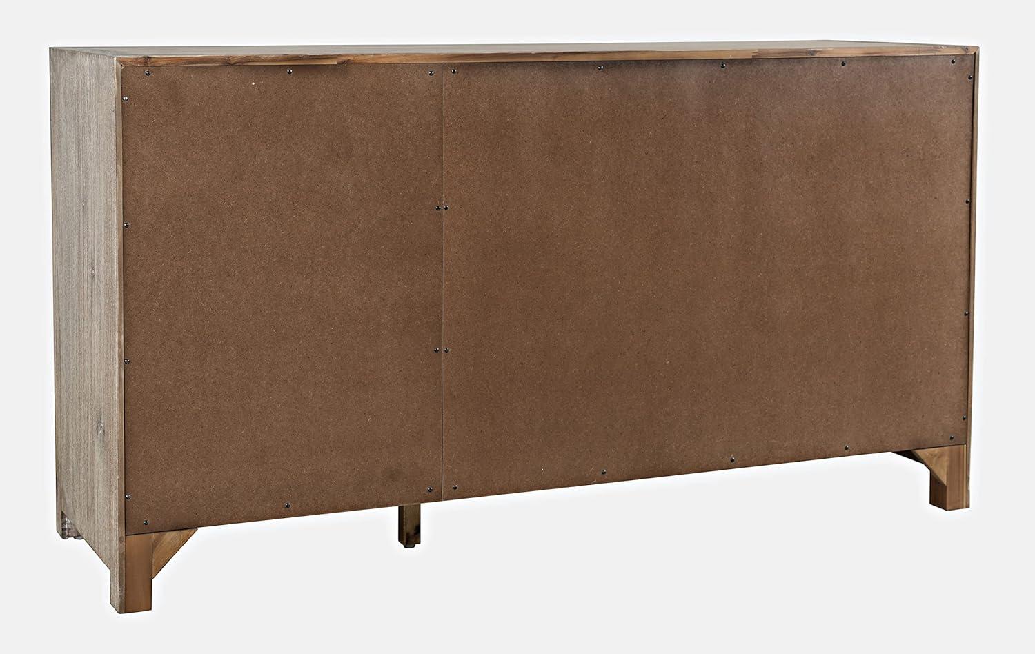 Jofran Gramercy Mid-Century Modern Chevron Three Door 60" Accent Cabinet