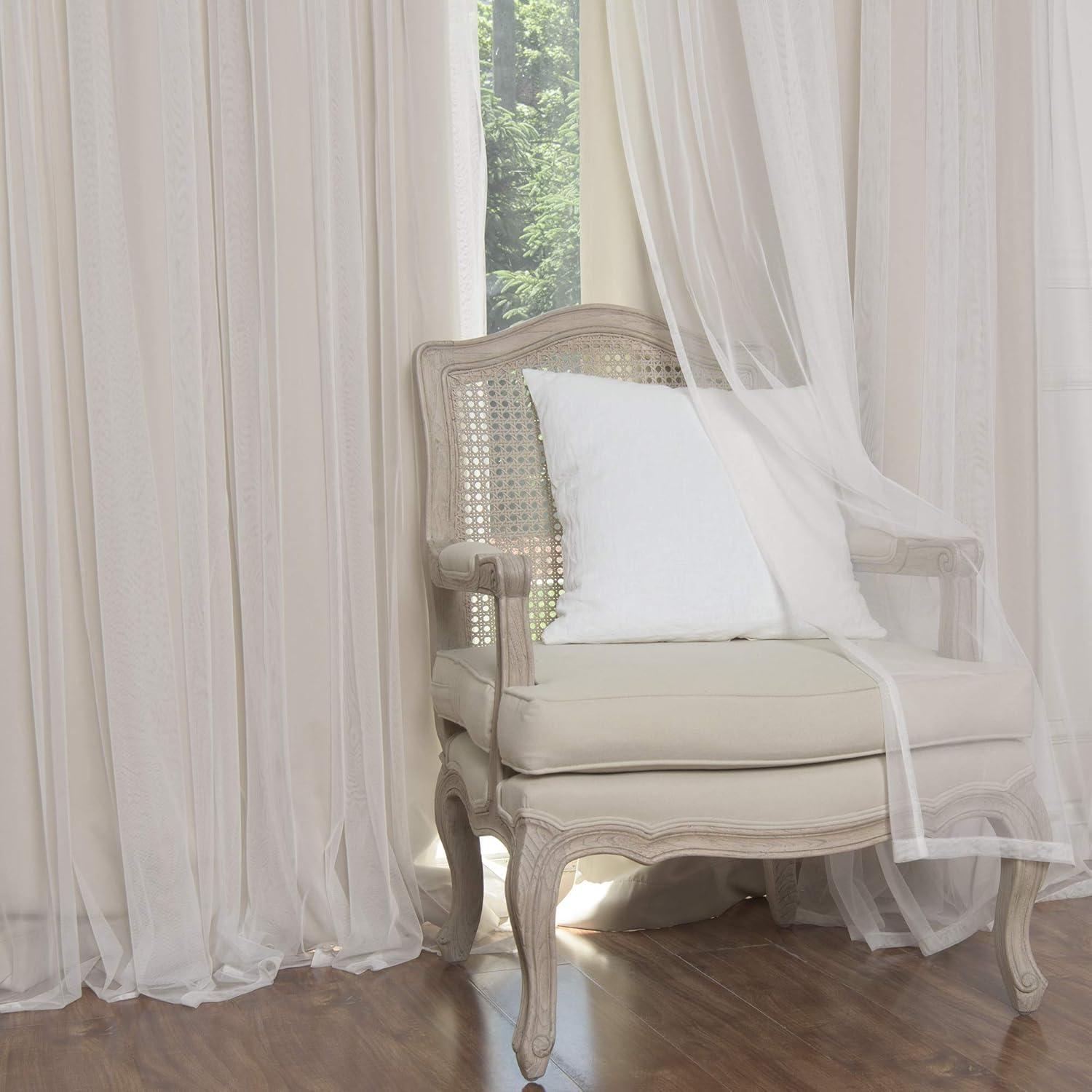 Best Home Fashion Mix & Match Tulle Sheer Lace & Blackout Curtain Set, Antique Bronze Grommet Top, Beige, 52"W X 96"L, (2 Curtains and 2 Sheer curtains)