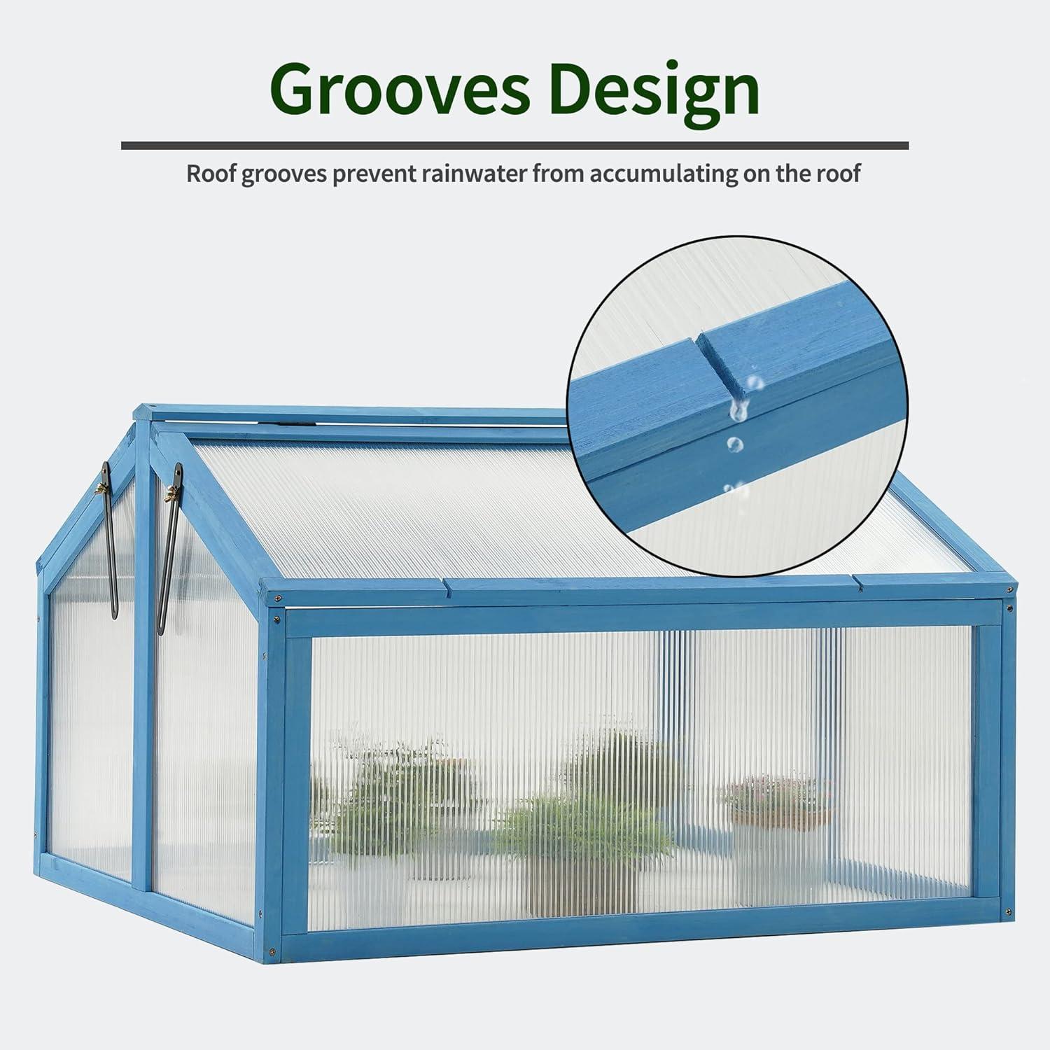 MCombo 35.4" W x 31.5" D Double Box Wooden Greenhouse Cold Frame