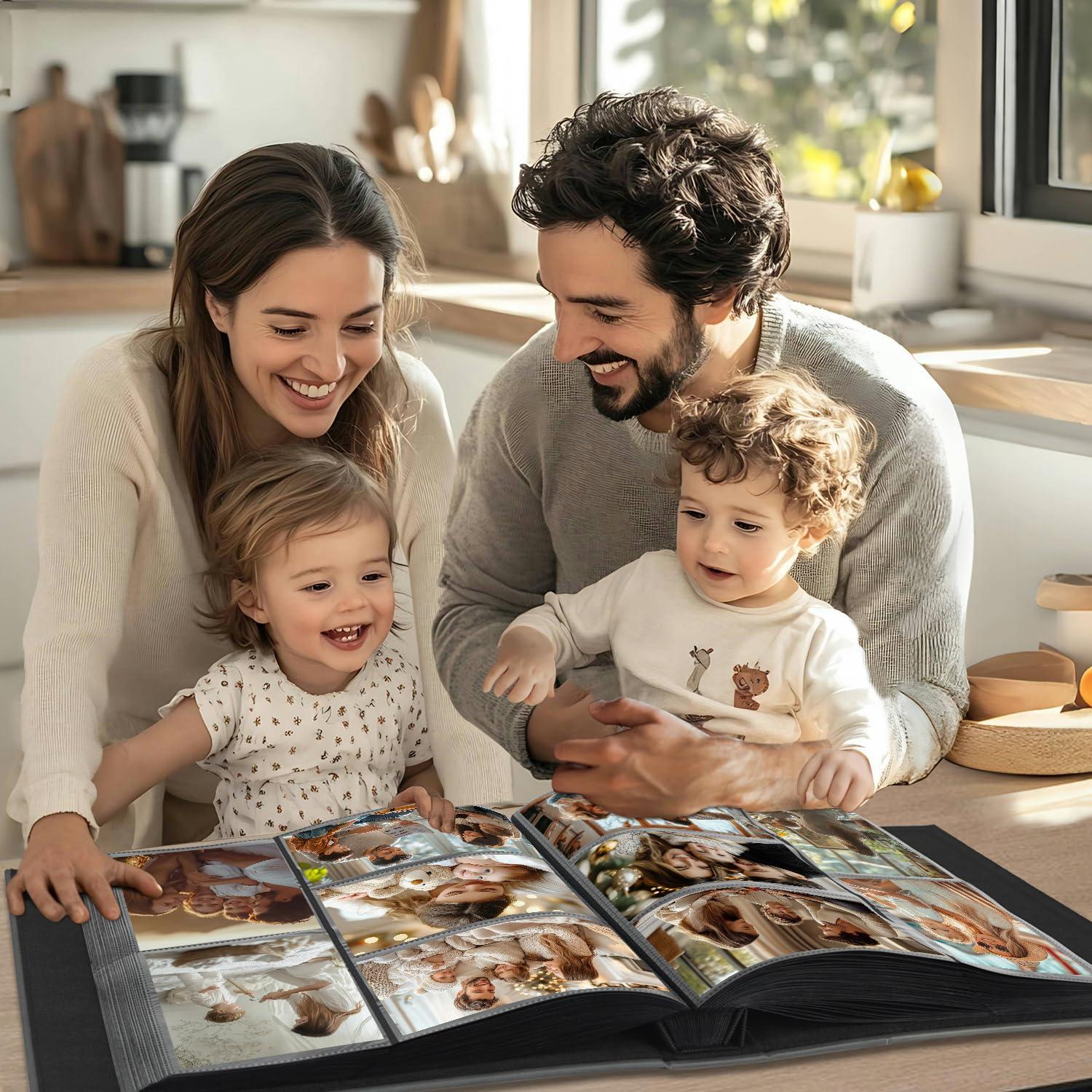 Artmag Photo Album 4x6 600 Photos, Extra Large Capacity Leather Cover Wedding Family Photo Albums Holds 600 Horizontal and Vertical 4x6 Photos with White Pages(Red)