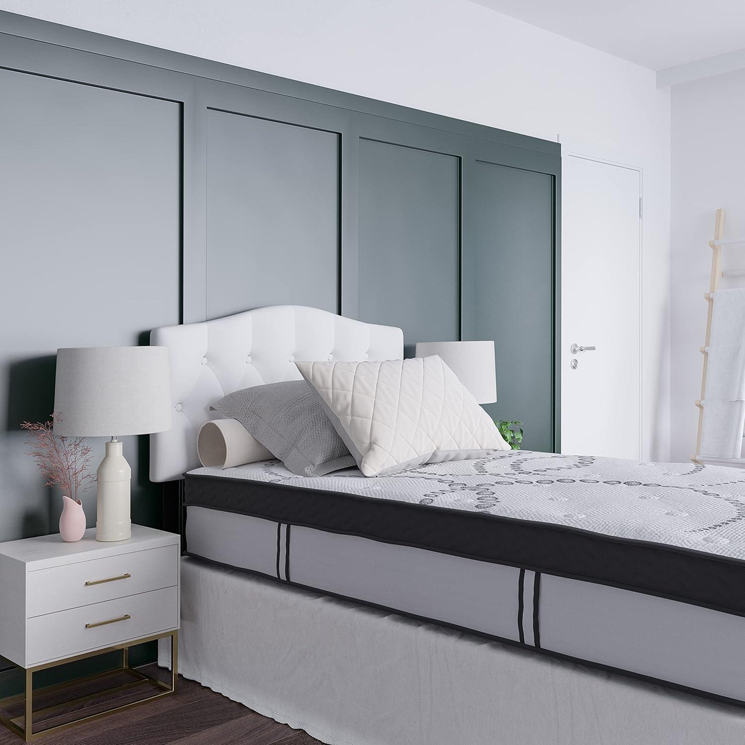 Emma and Oliver 12 Inch CertiPUR-US Certified Hybrid Pocket Spring Mattress, Twin Mattress in a Box - Premium Mattress