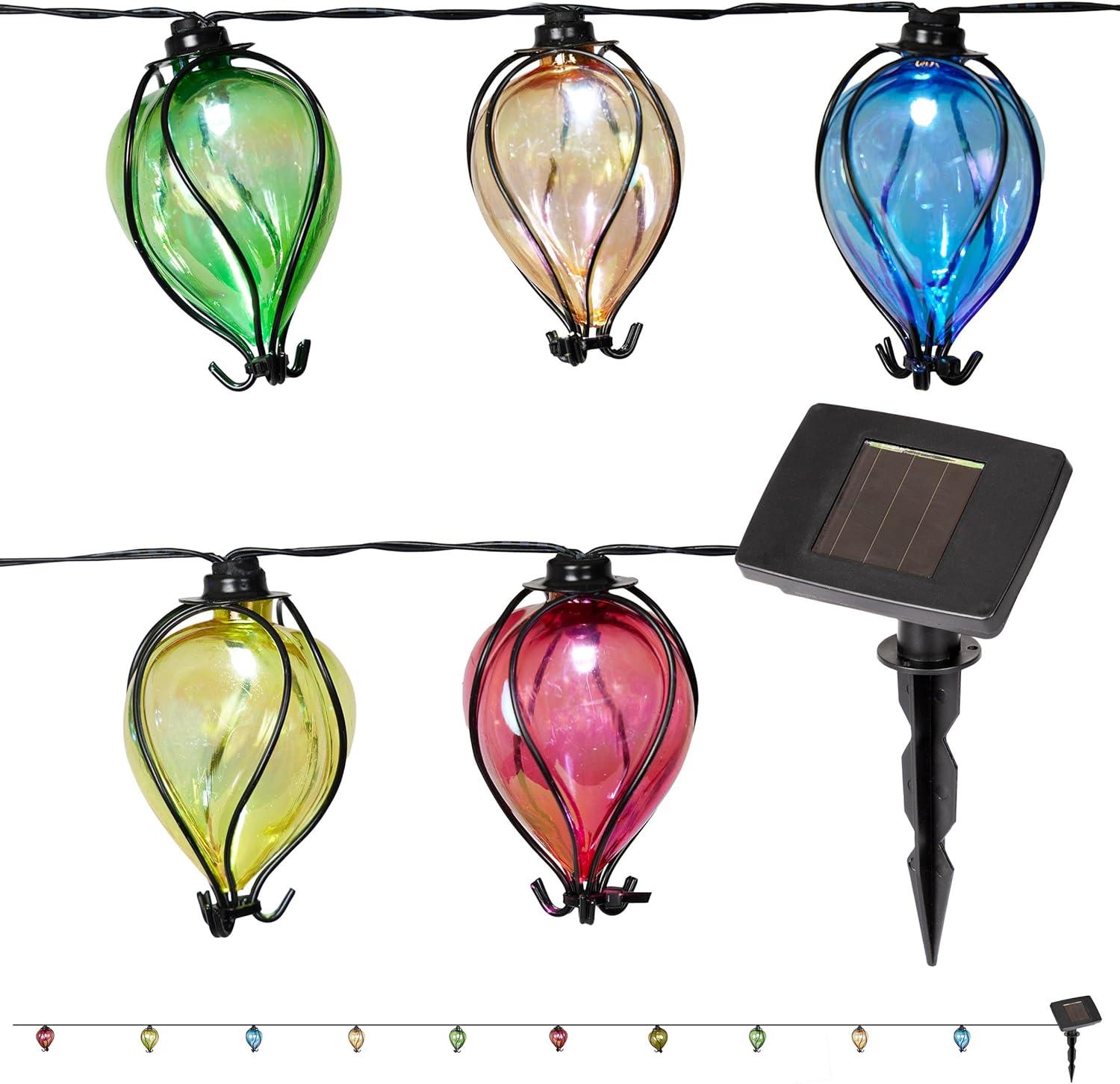 Alpine Corporation 10ct LED Solar Colorful Air Balloons: Polystyrene, Weather-Resistant, Garden Decor