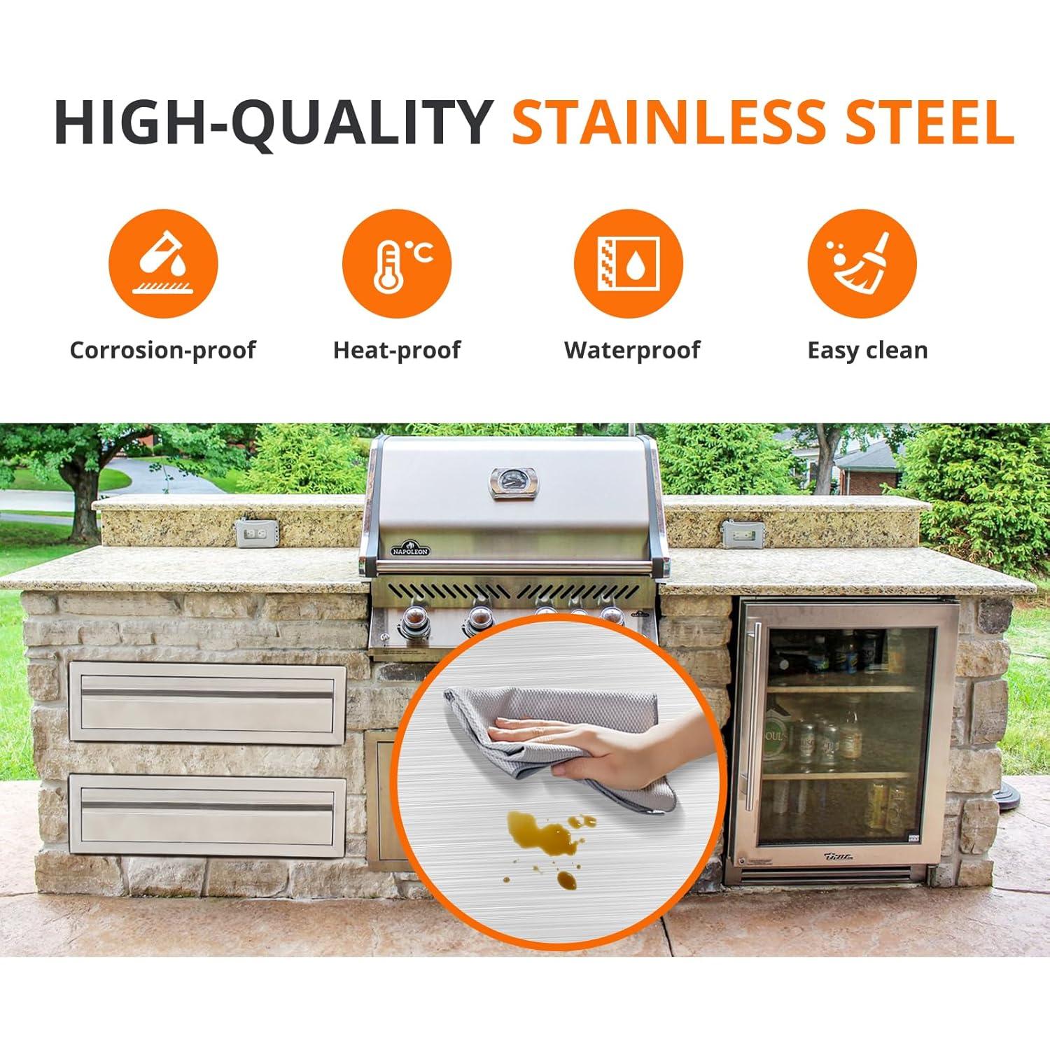 Tuekys Stainless Steel Paper Towel Holder Drawer Cabinet