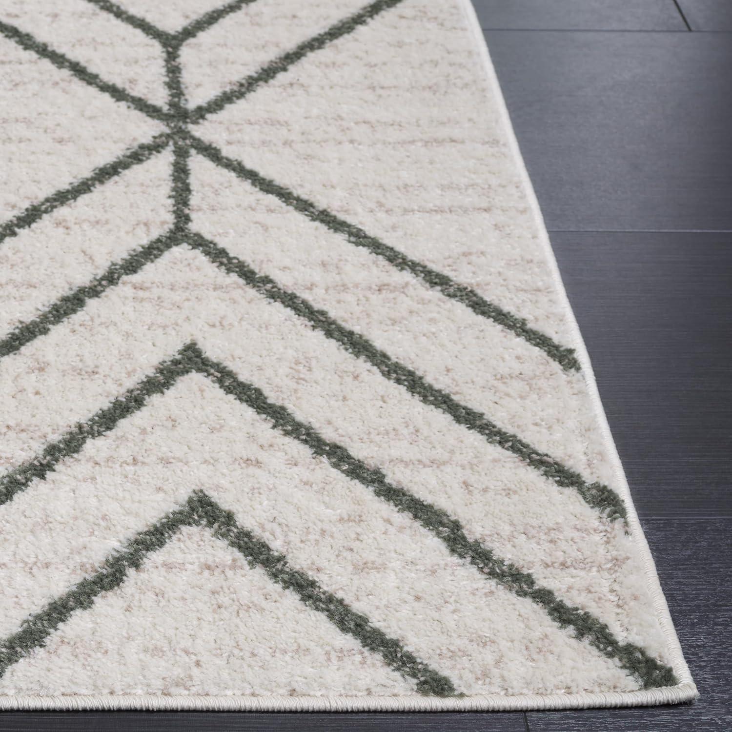 Adirondack ADR241 Machine Made Indoor Area Rug - Ivory/Dark Green - 5'-1"x7'-6" - Safavieh