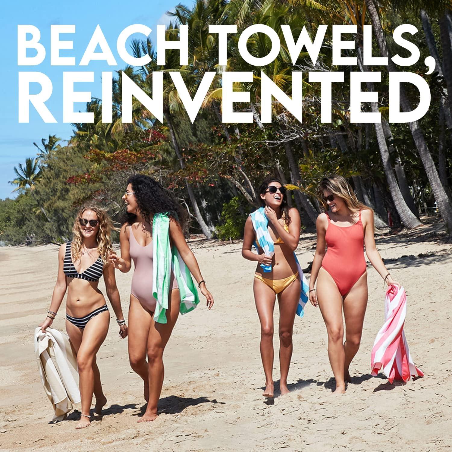 Dock & Bay Beach Towel - Quick Dry, Sand Free - Compact, Lightweight - 100% Recycled - Includes Bag