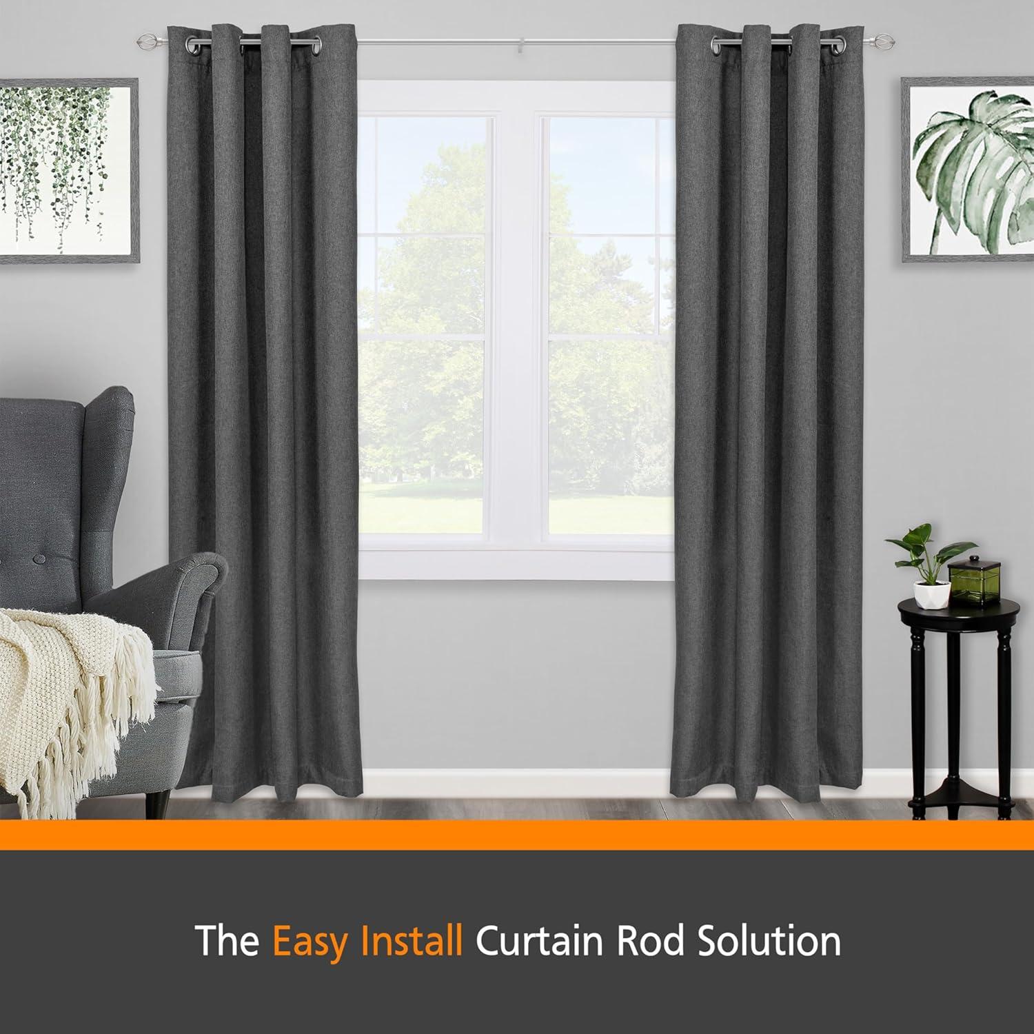 Kenney Steel Adjustable Single Curtain Rod