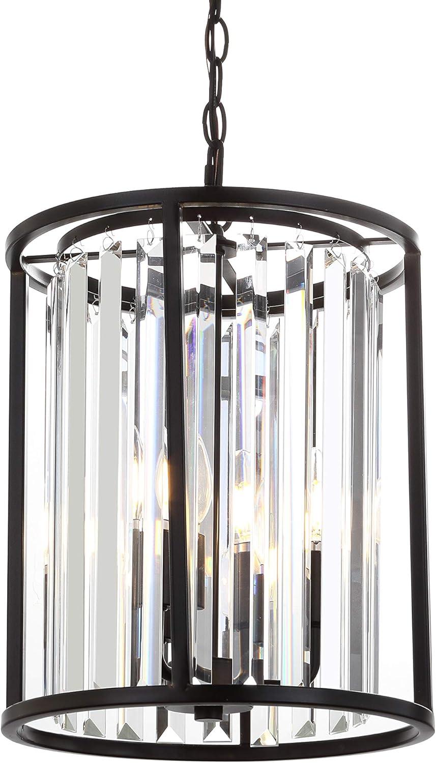 Bevin 16" Oil Rubbed Bronze Cylinder Crystal LED Pendant