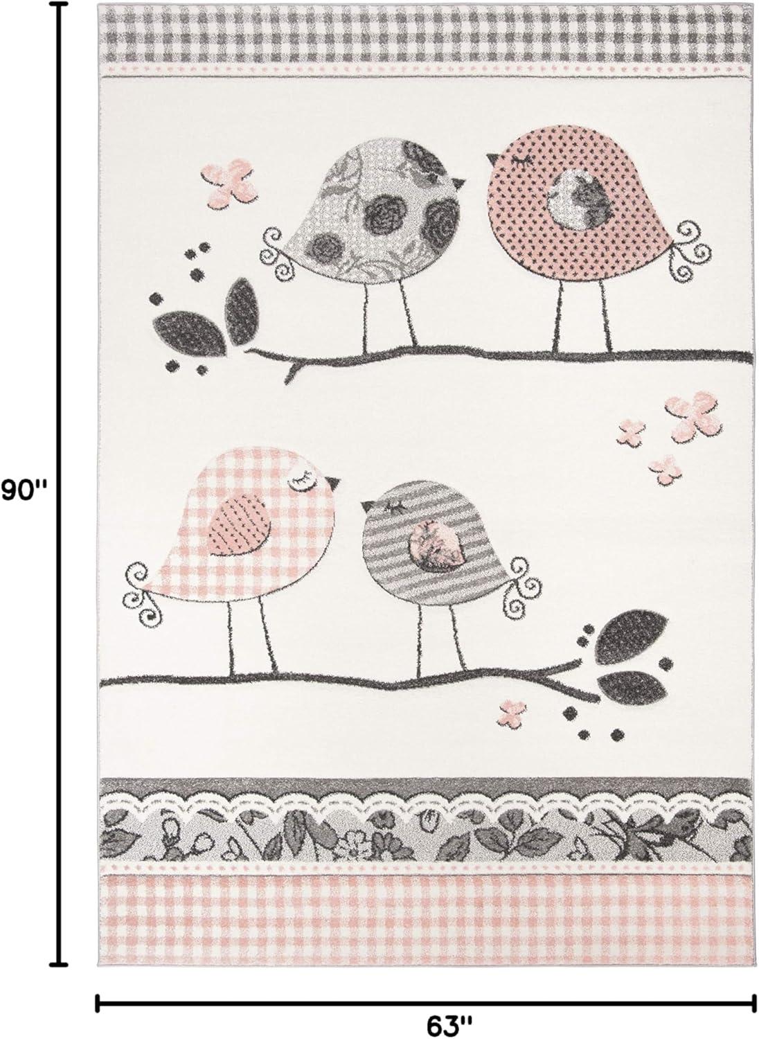 Carousel Kids CRK153 Power Loomed Area Rug - Pink/Ivory - 5'3"x7'6" - Safavieh.