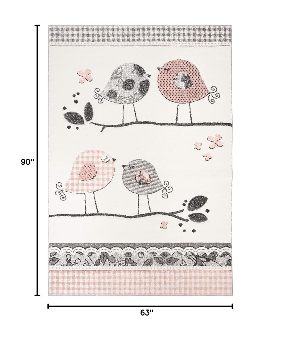 Carousel Kids CRK153 Power Loomed Area Rug - Pink/Ivory - 5'3"x7'6" - Safavieh.