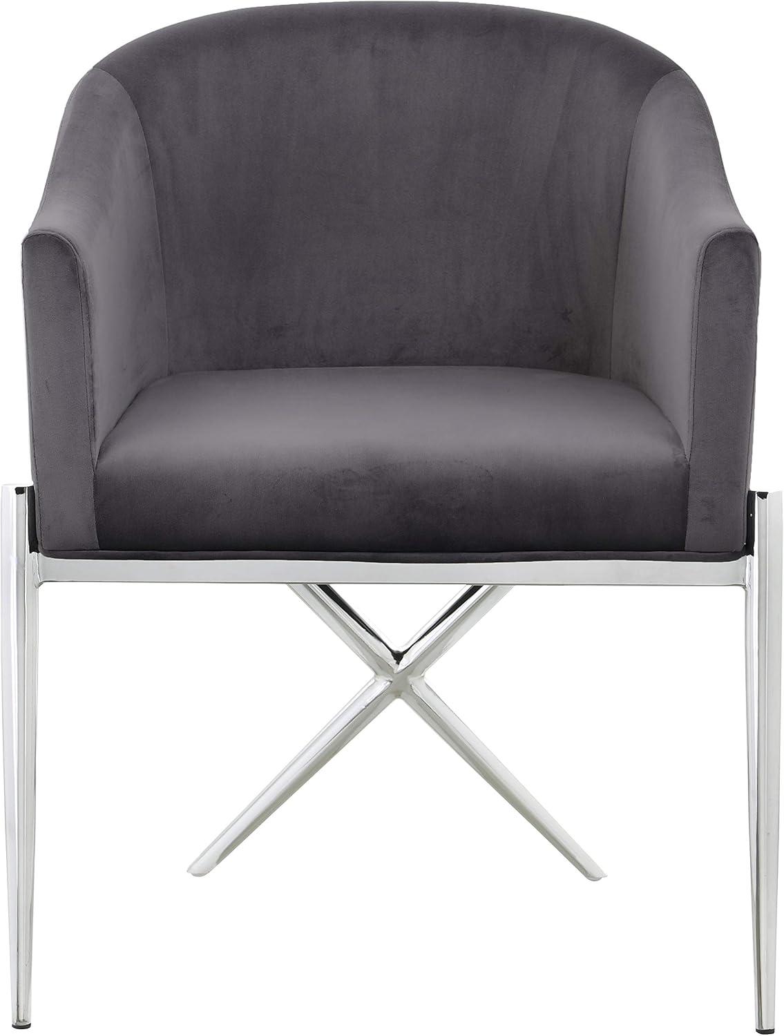 Meridian Furniture Xavier Grey Velvet Dining Chair