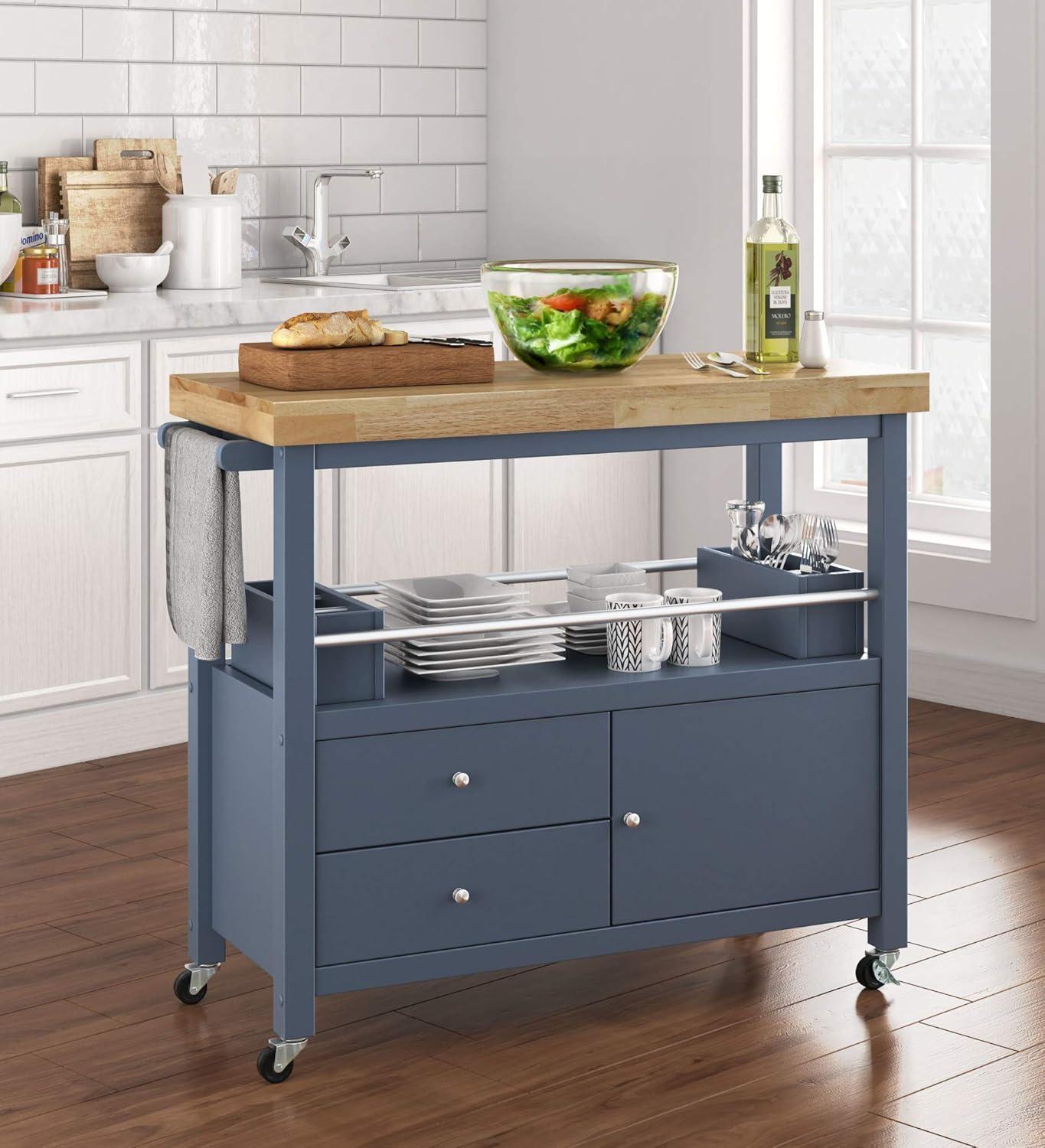 ClickDecor Gerolakkos ClickDecor Anson Kitchen Island Bar Cart with Storage