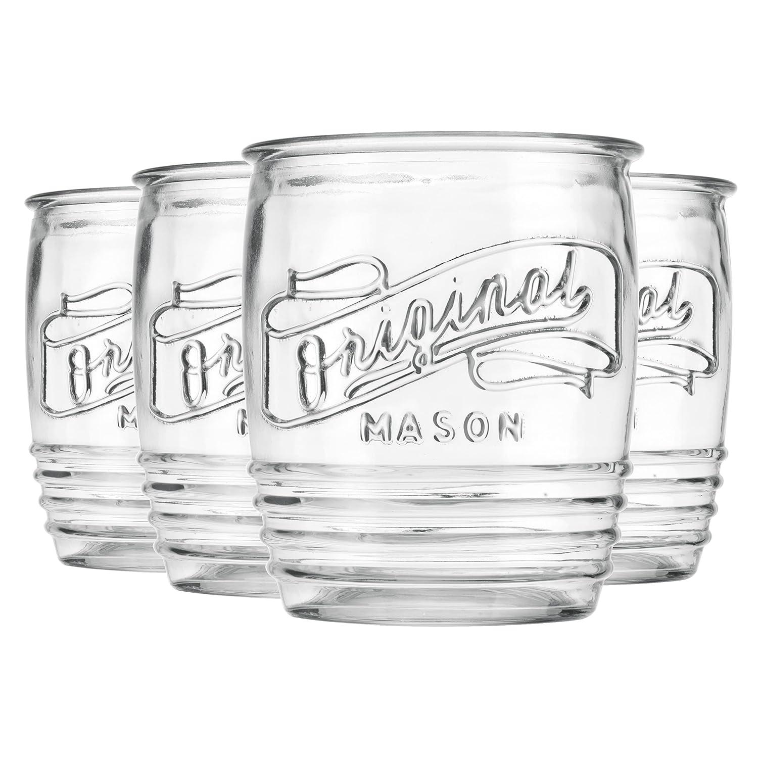 Gracie Oaks Zaviere 13oz. Handmade Drinking Glasses Set (Set of 4)