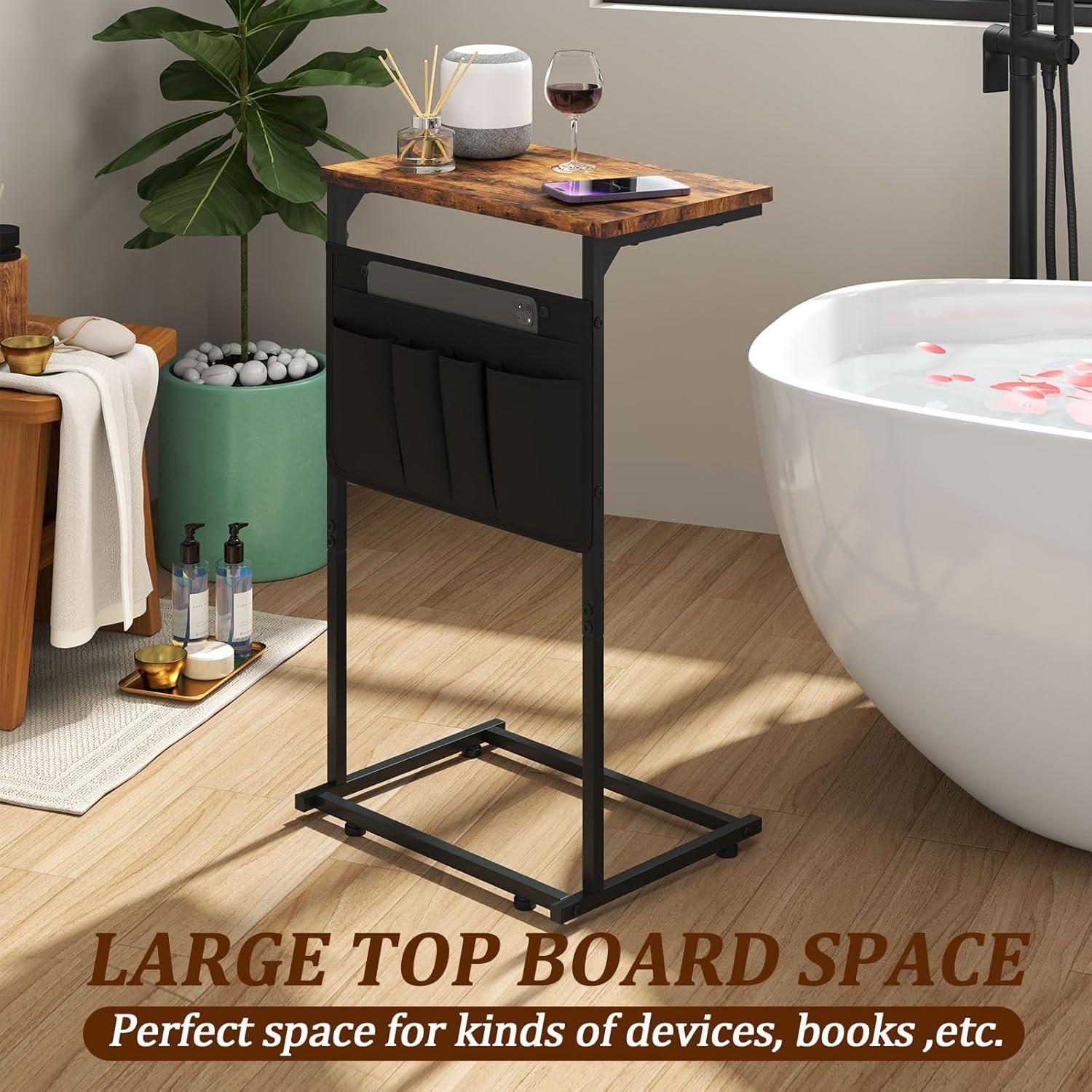 Vantic Rustic Wood Composite Console Table, Brown