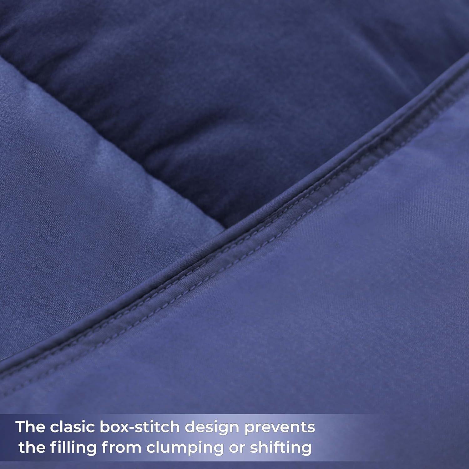 Twin XL Navy Blue Reversible Down Alternative Comforter