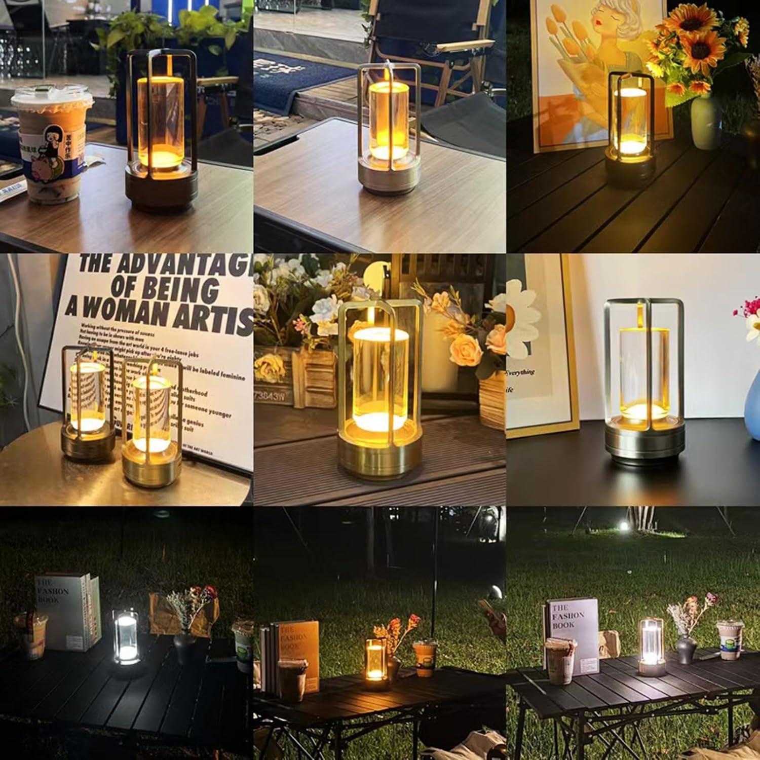 Jkung Portable Metal Table Lamp Touch Control Adjustable Dimmable Flicker Free Rechargeable Cordless Battery Powered Small Desk Lamp