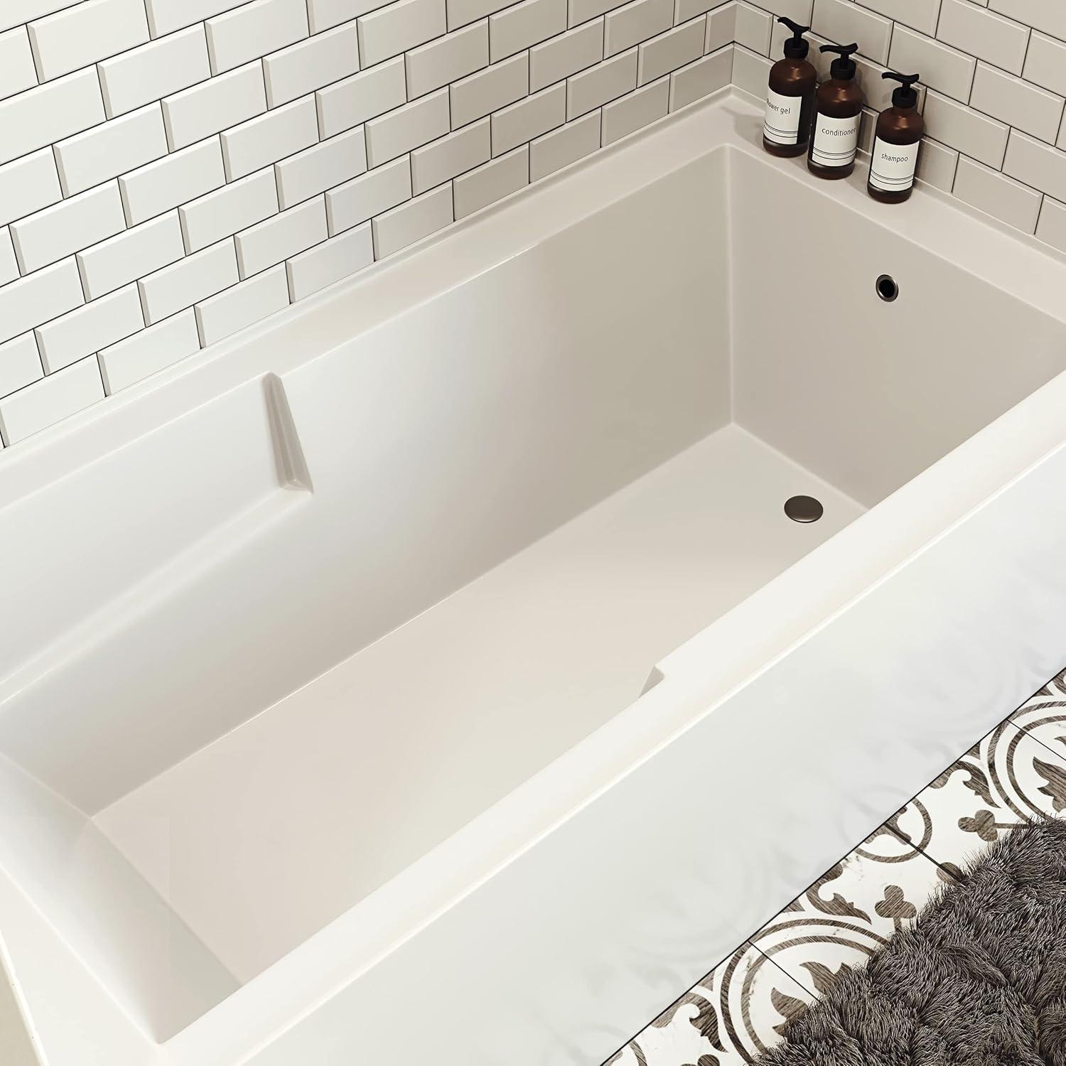 Voltaire 72" x 36" Alcove Bathtub with Apron and Armrest