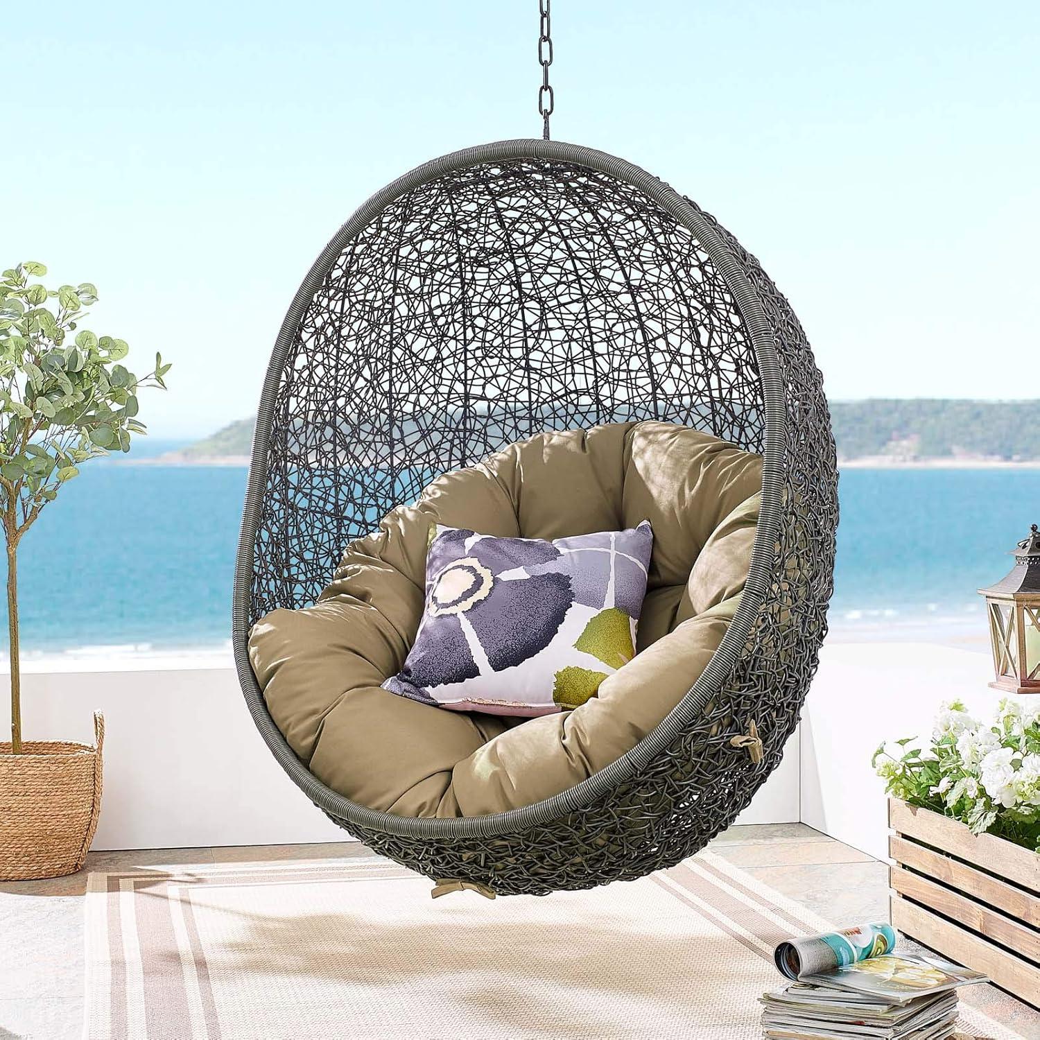 Modway Hide Outdoor Patio Swing Chair With Stand