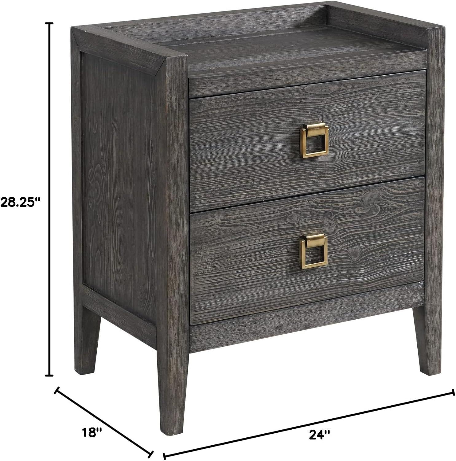 Intercon Furniture Portia Bedroom 2-Drawer Wood Nightstand in Brindle Gray