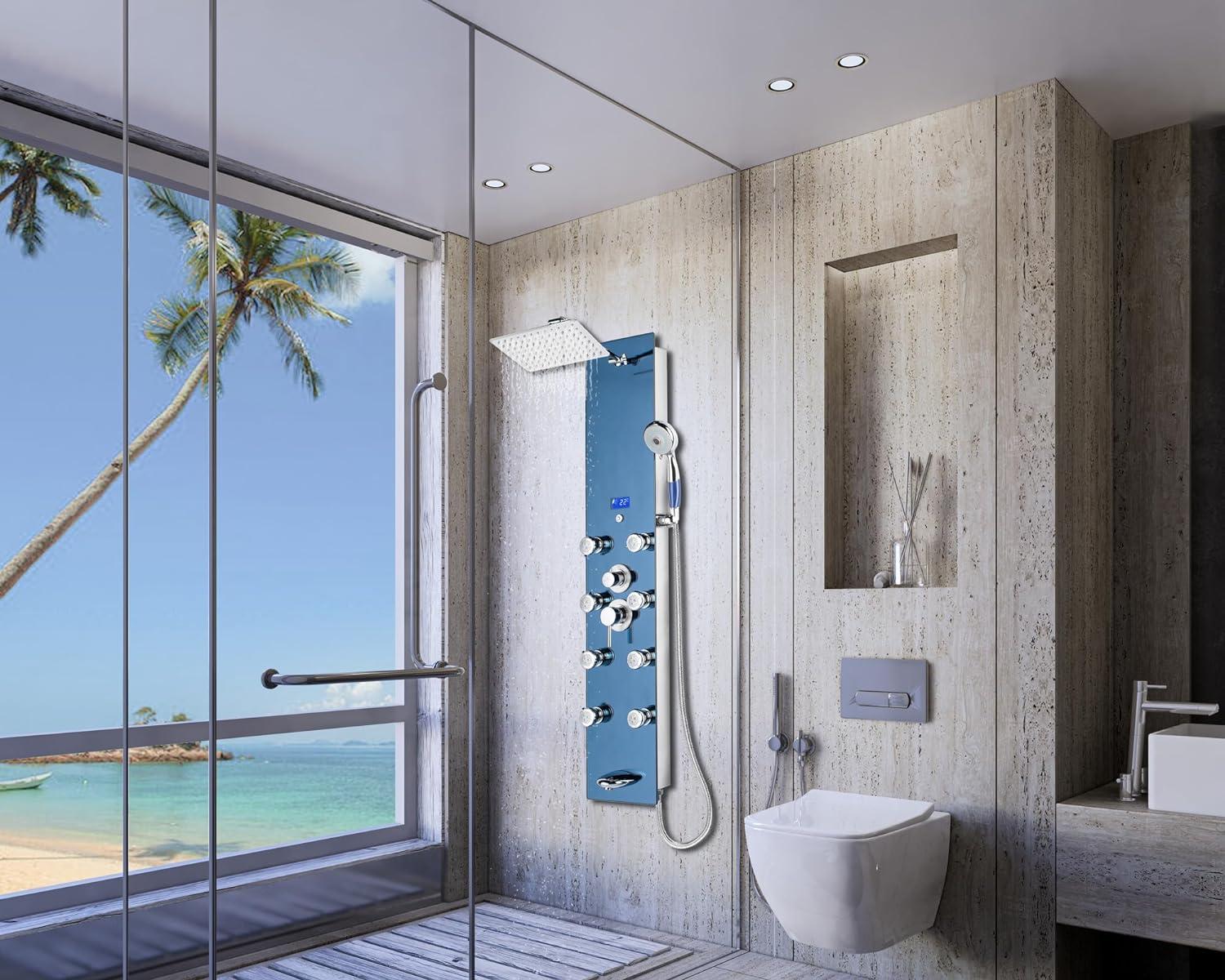 Blue Ocean 52 inch Aluminum Shower Panel With Shower Head