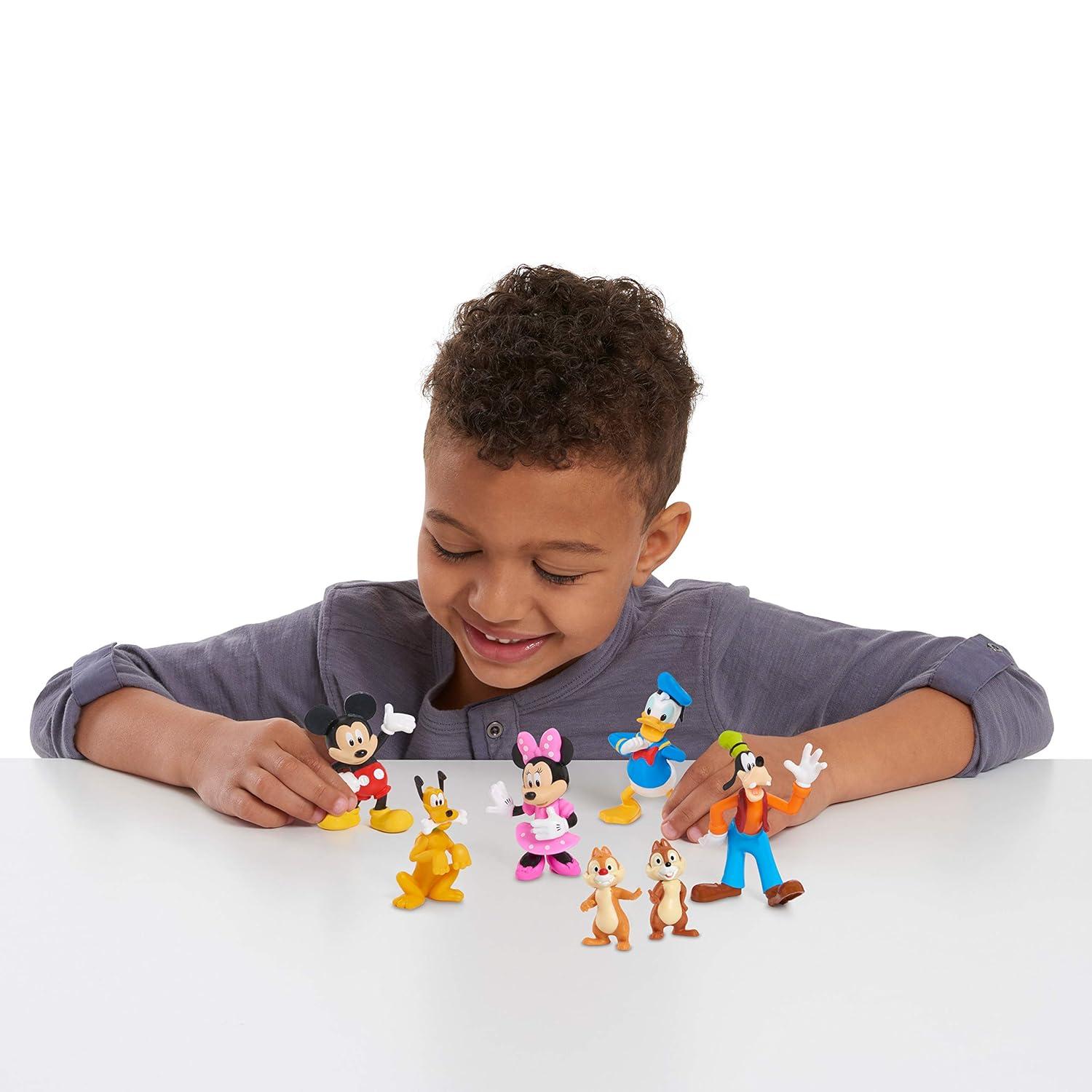 Disney Junior Mickey, Minnie, Donald, Goofy, Pluto, Chip & Dale Figure 7-Pack (Hassle Free Packaging)