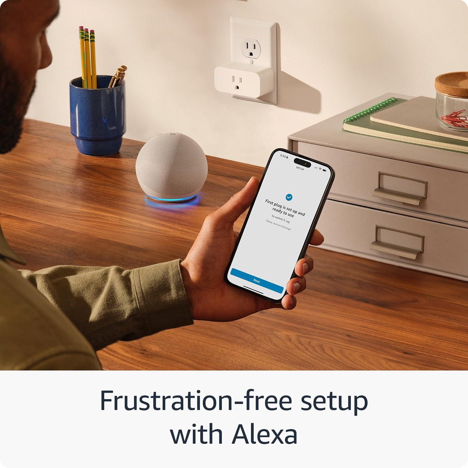 Compact White Smart Plug with Alexa Support