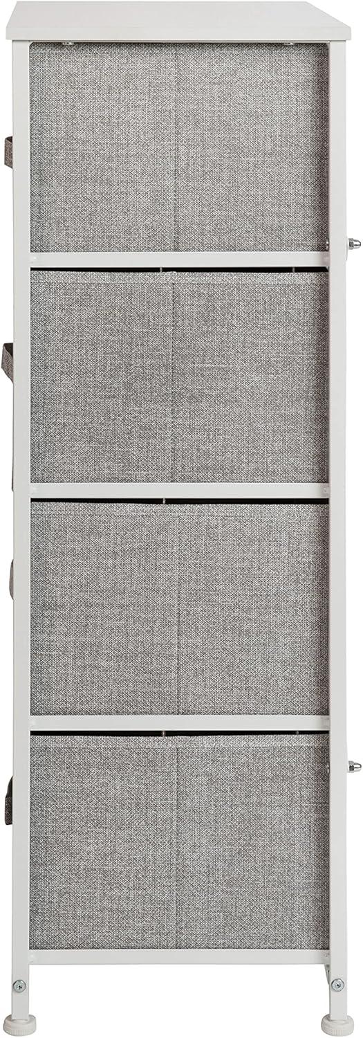 Malone 4 Drawer Vertical Storage Dresser with Wood Top & Fabric Pull Drawers