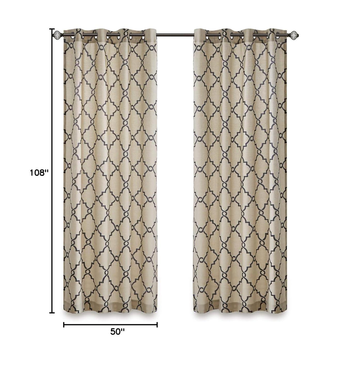 Madison Park Fretwork Print Grommet Top Single Window Curtain Panel & Reviews | Wayfair