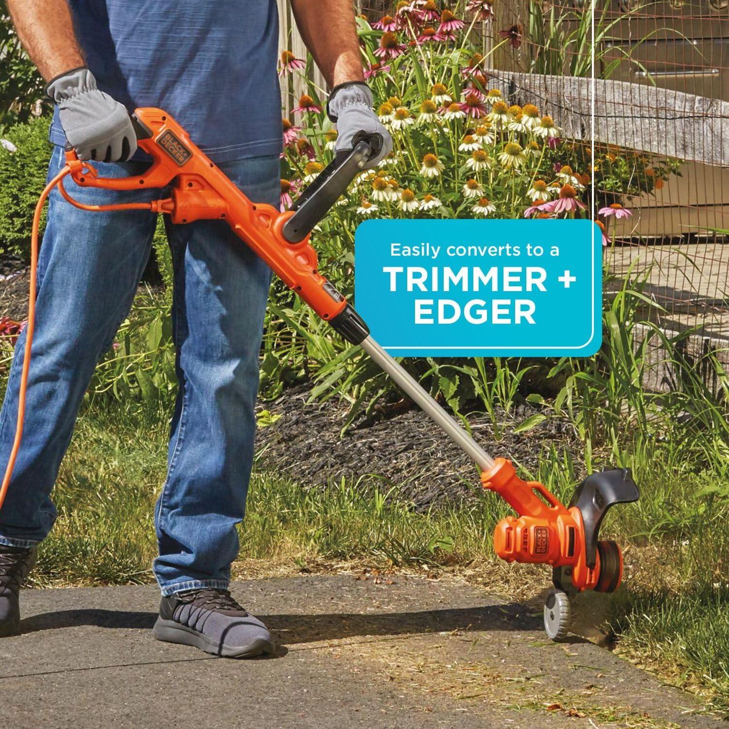 BLACK+DECKER Electric Lawn Mower, String Trimmer, Edger, 3-In-1, Corded, (BESTA512CM)