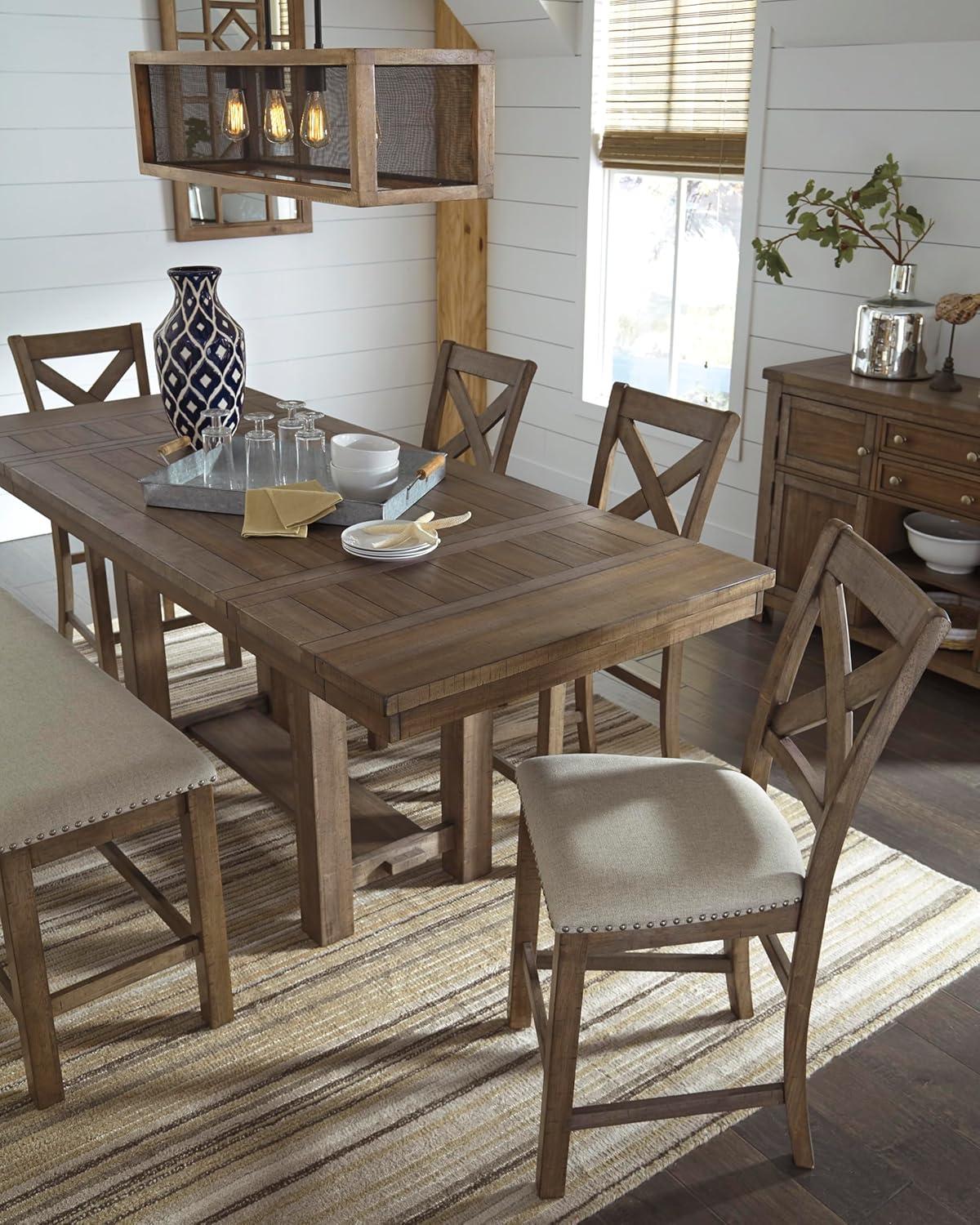 Signature Design by Ashley Casual Moriville Counter Height Dining Bench  Beige
