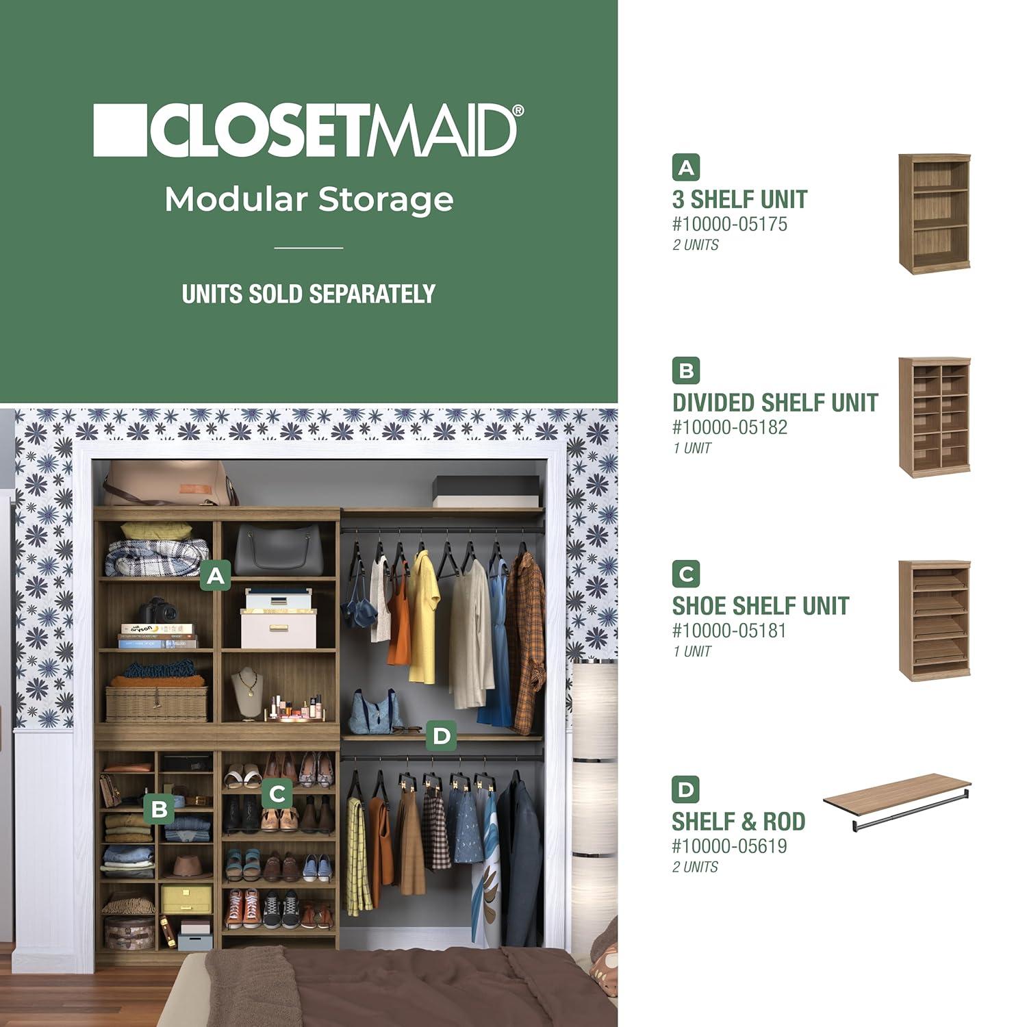 Modular Storage 21.38" W Shoe Shelf Unit with 4 Shelves