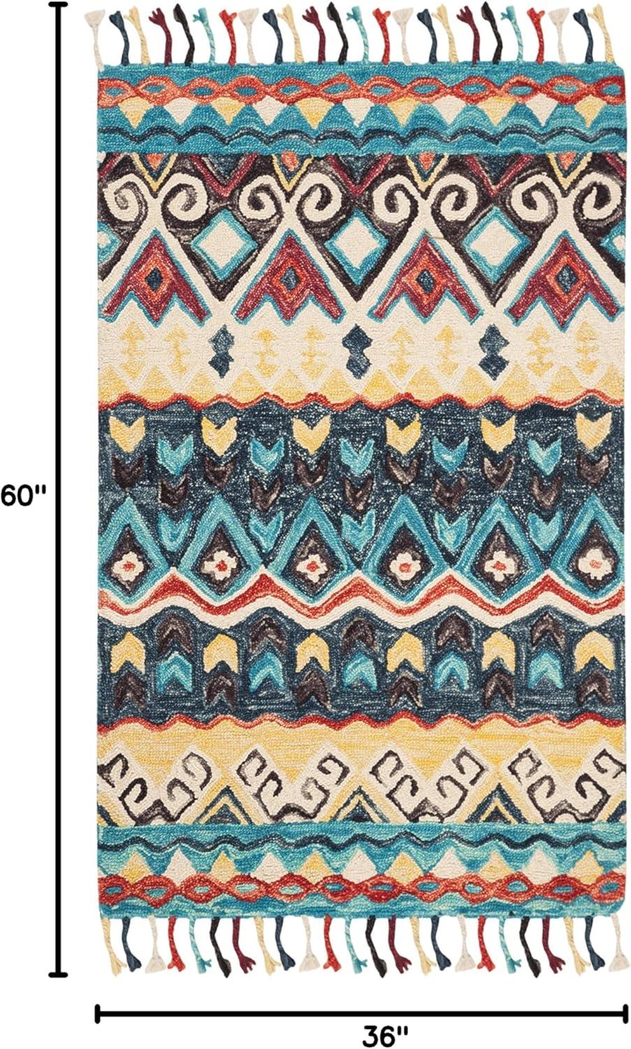 Aspen APN137 Hand Tufted Area Rug - Blue/Red - 3'x5' - Safavieh.