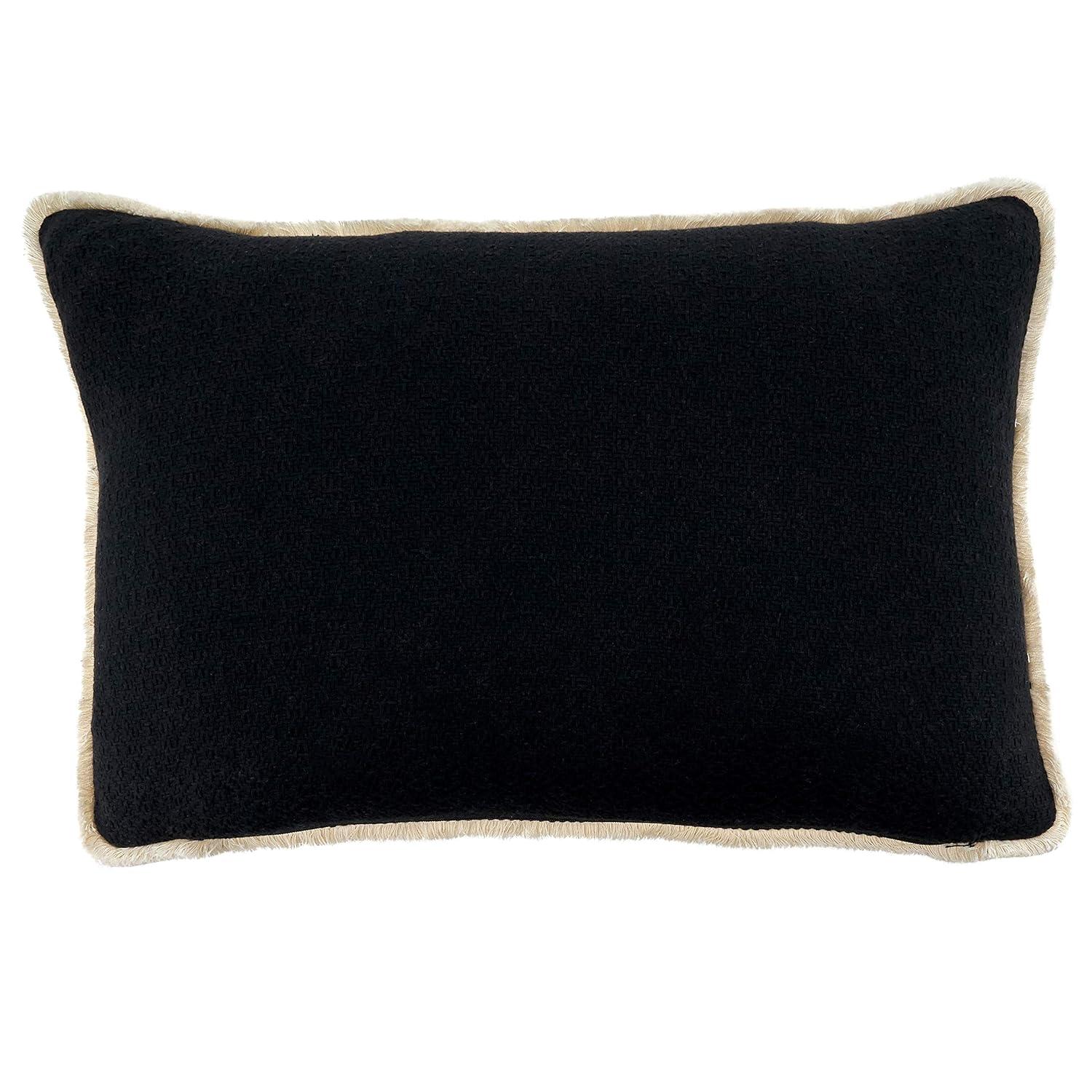 Saro Noir Cotton Reversible Pillow Cover
