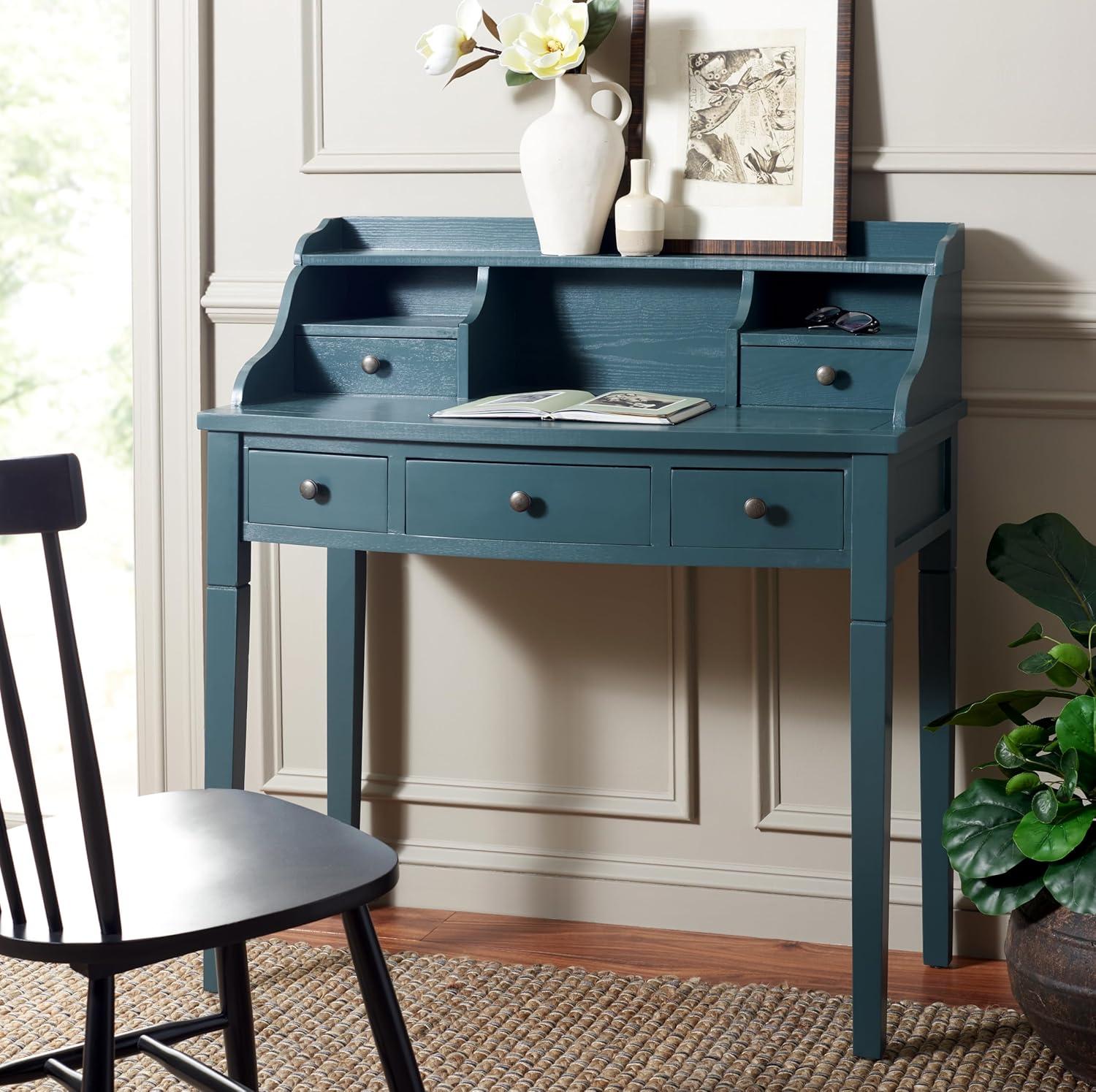 Landon Writing Desk - AMH6516 - Teal - Safavieh Couture