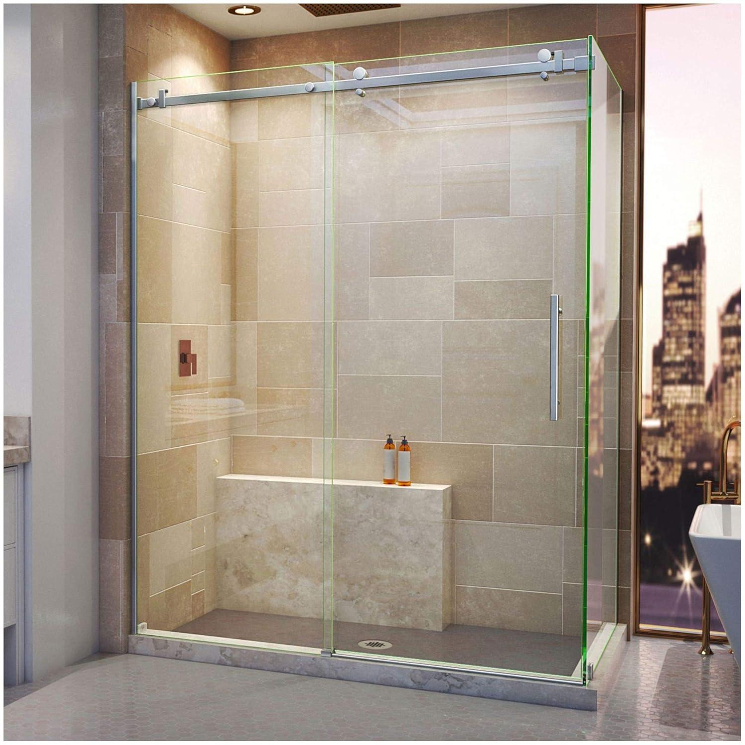 Enigma Air 60.38" W x 34.75" D x76" H Frameless Rectangle Walk In Shower Enclosure