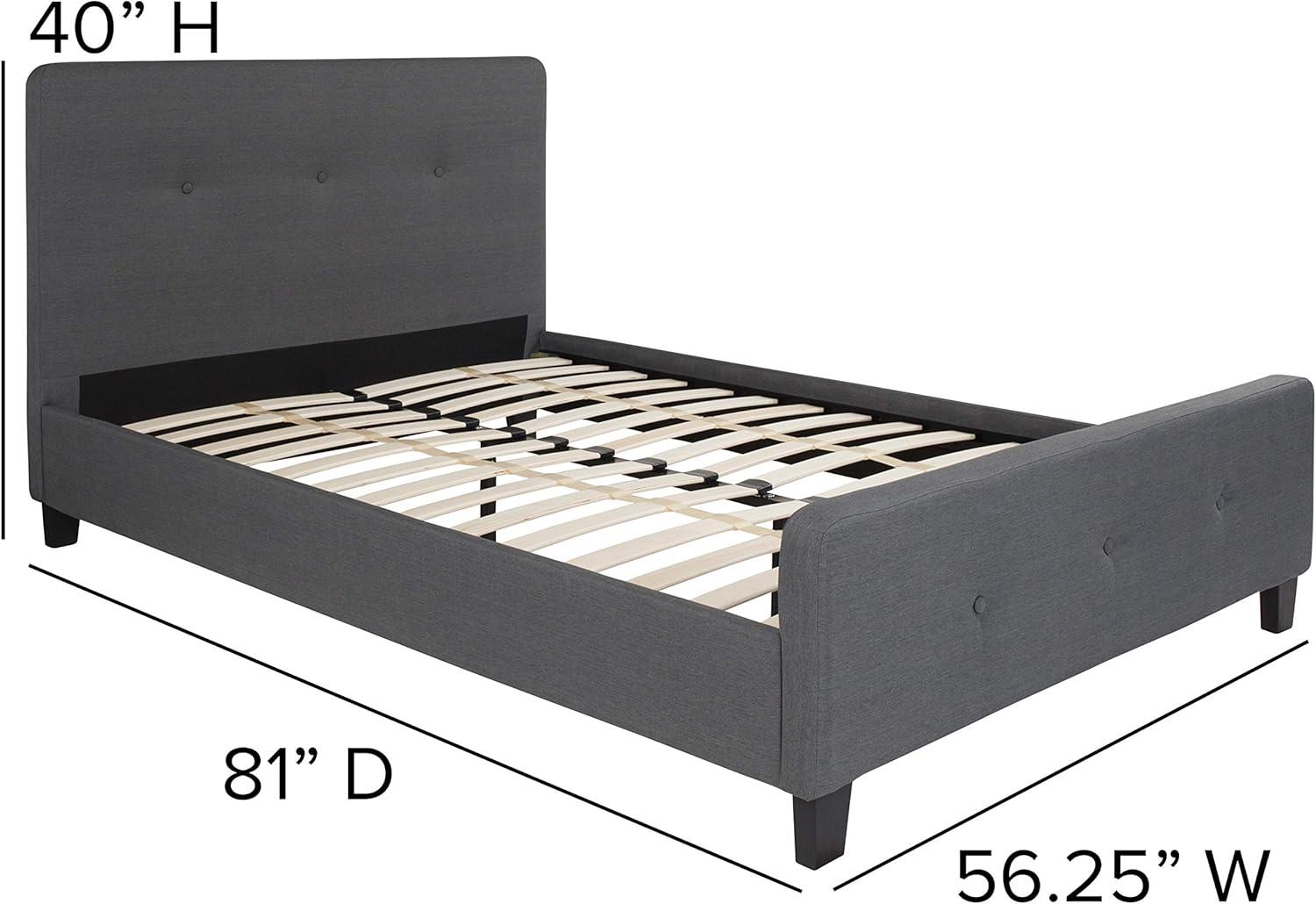 Flash Furniture Tribeca Full Size Tufted Upholstered Platform Bed in Dark Gray Fabric