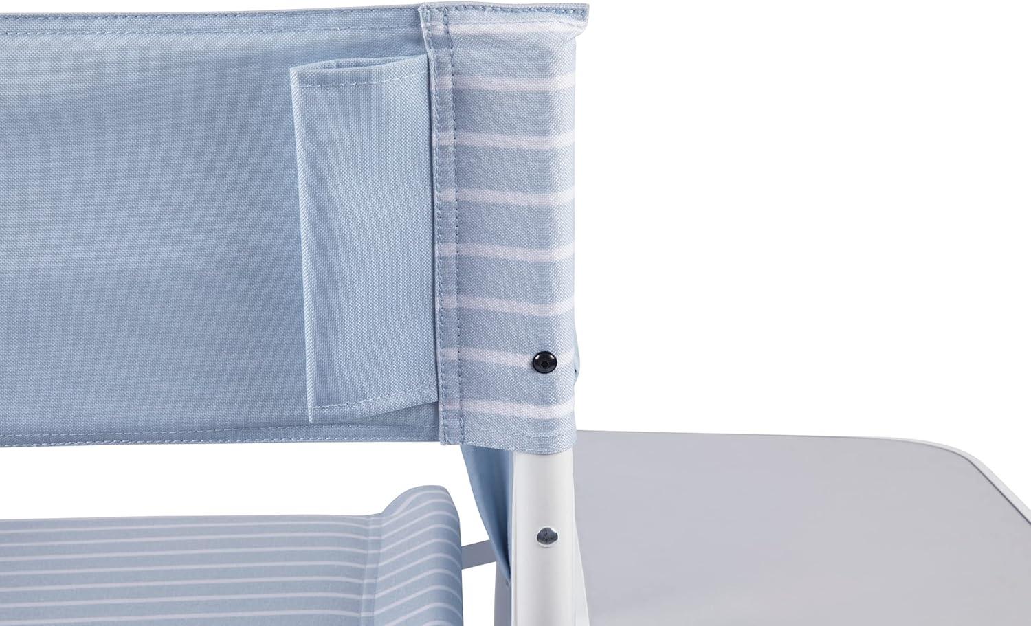 Picnic Time Outdoor Directors Chair - Mod Denim Stripes